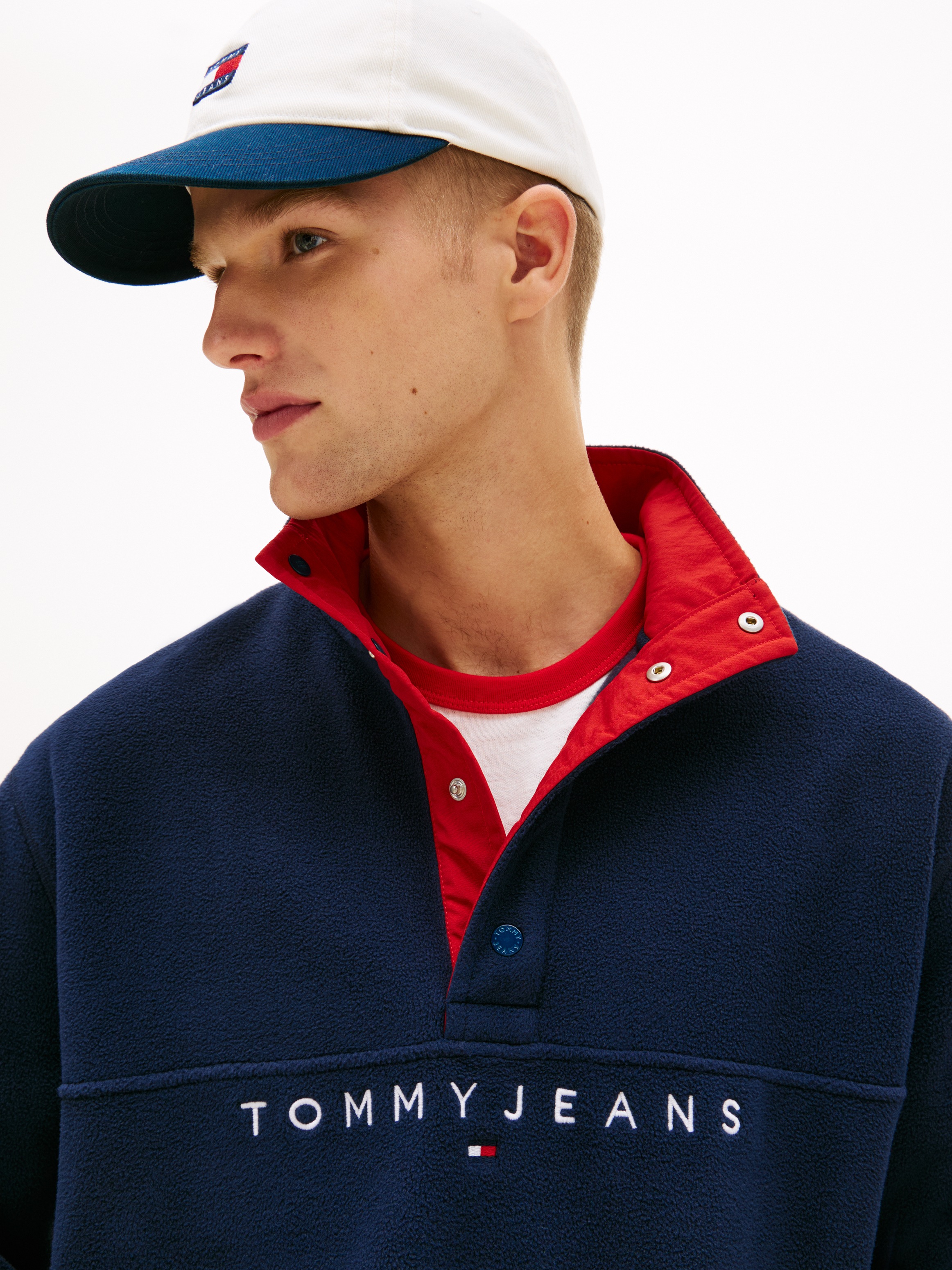 Tommy Jeans Fleecepullover "RRELAXED POP LINEAR MOCK POLAR FLEECE", Relaxed günstig online kaufen