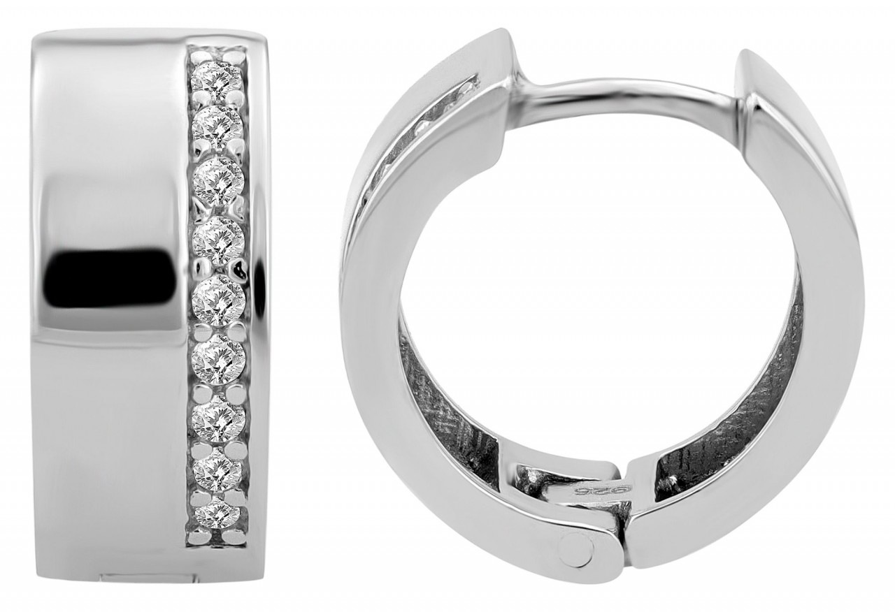 Adelia´s Paar Creolen »Damen Creolen aus 925 Sterling Silber und Zirkonia Ø 12 mm«