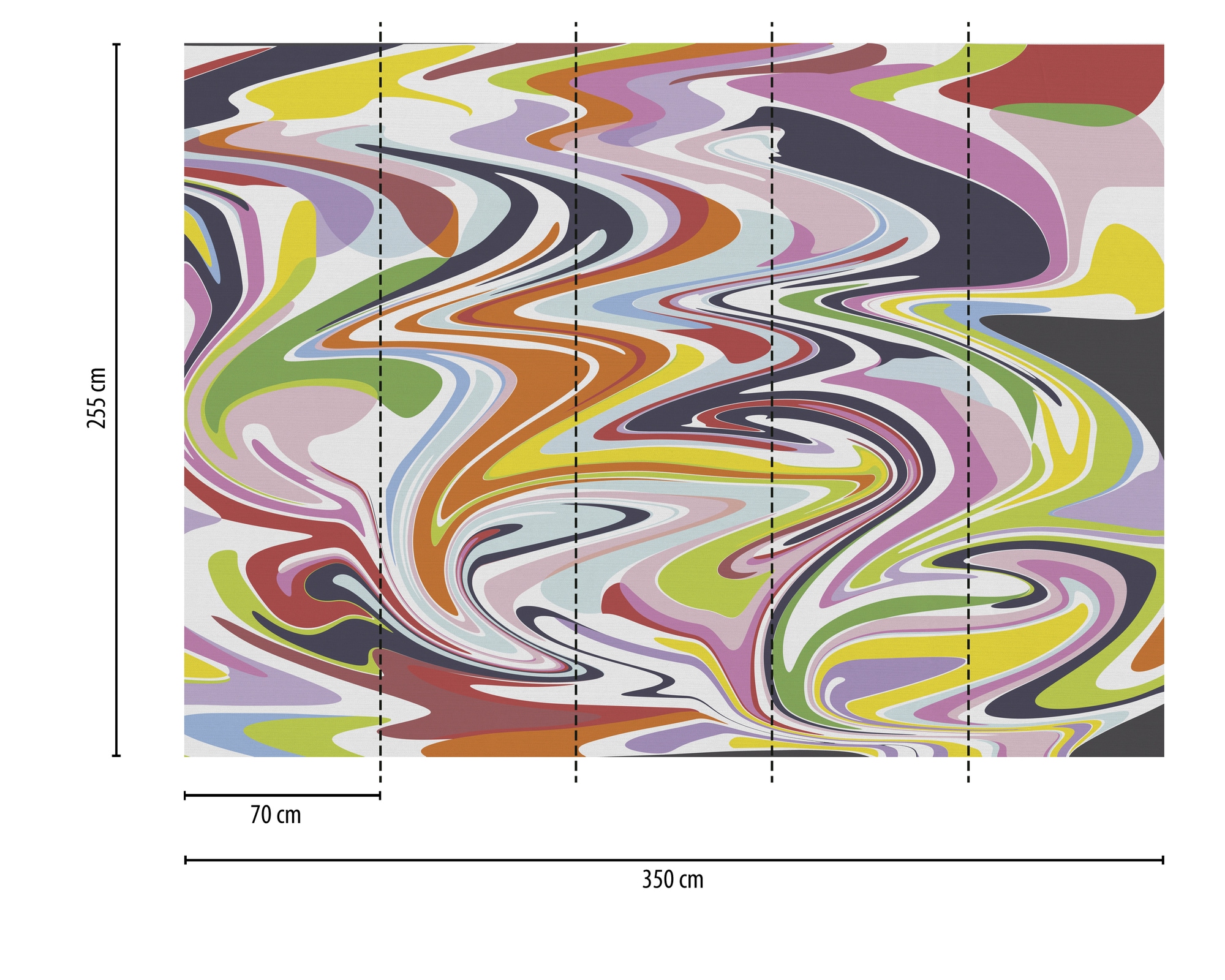A.S. Création Vliestapete »Fototapete Farbwirbel Retro Bunt im 70s Stil« matt strukturiert
