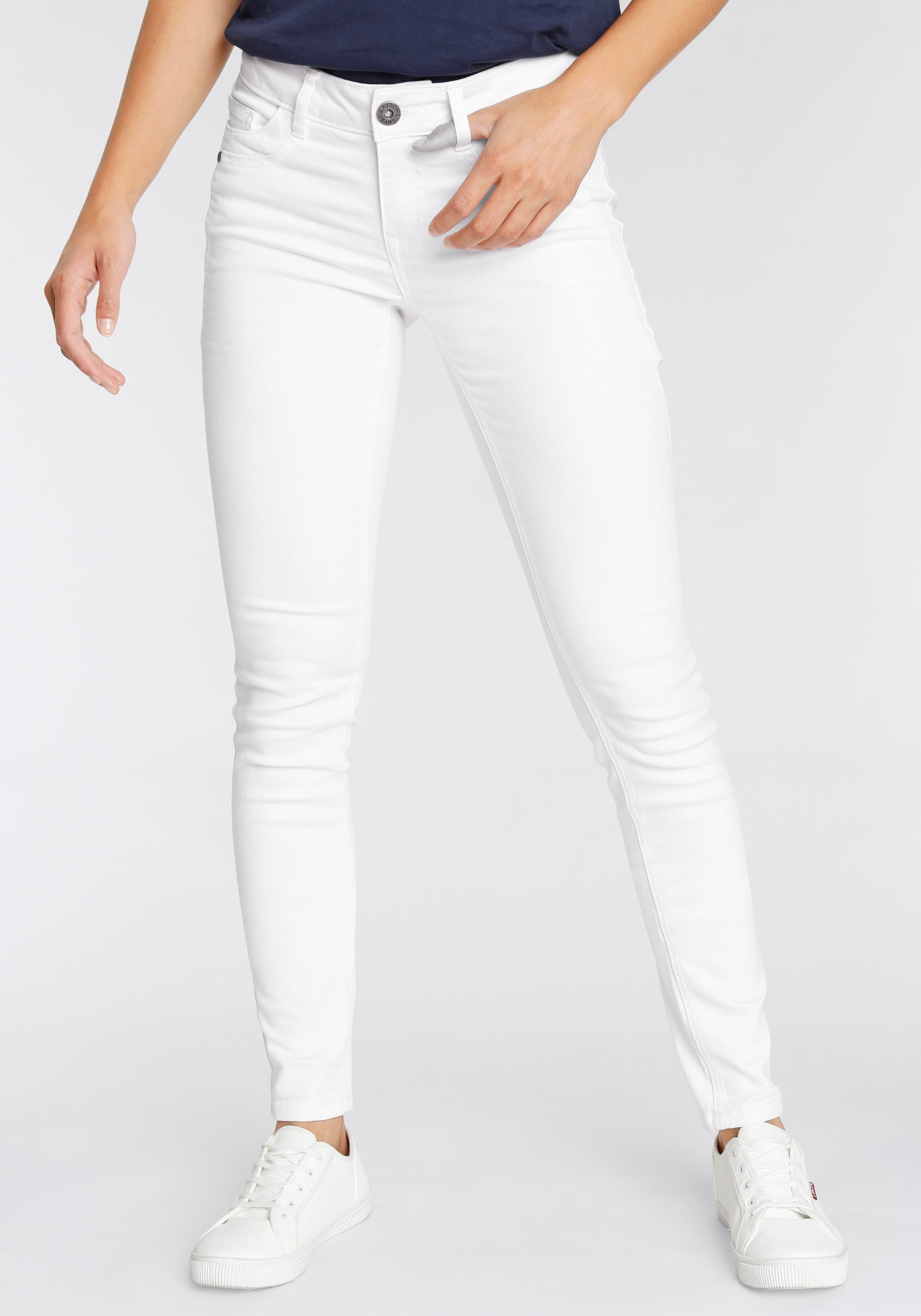 Arizona Skinny-fit-Jeans "mit Keileinsätzen", extra-enger Beinschnitt, niedrige Leibhöhe