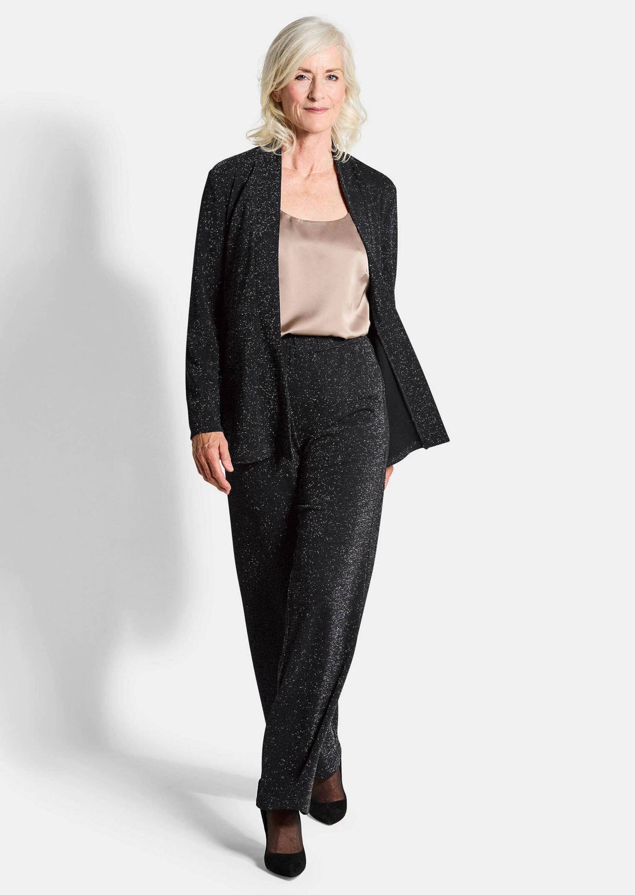 GOLDNER Schlupfhose »Kurzgröße Weite Hose VERA aus glänzendem Jersey«