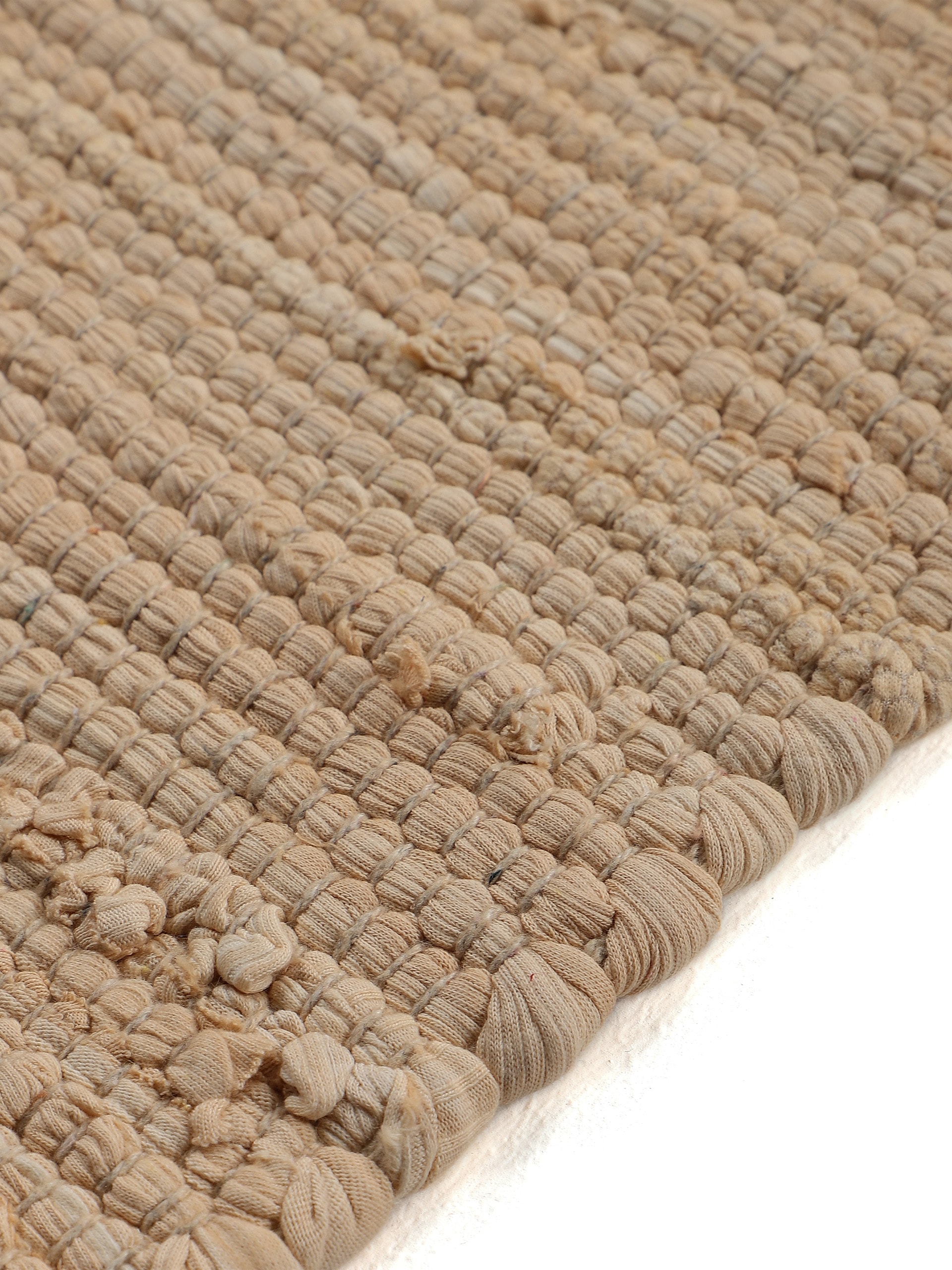 carpetfine Teppich »Kelim Chindi uni«, rechteckig, 5 mm Höhe, Wendeteppich, reine Baumwolle, handgewebt, Uni-Farben, mit Fransen