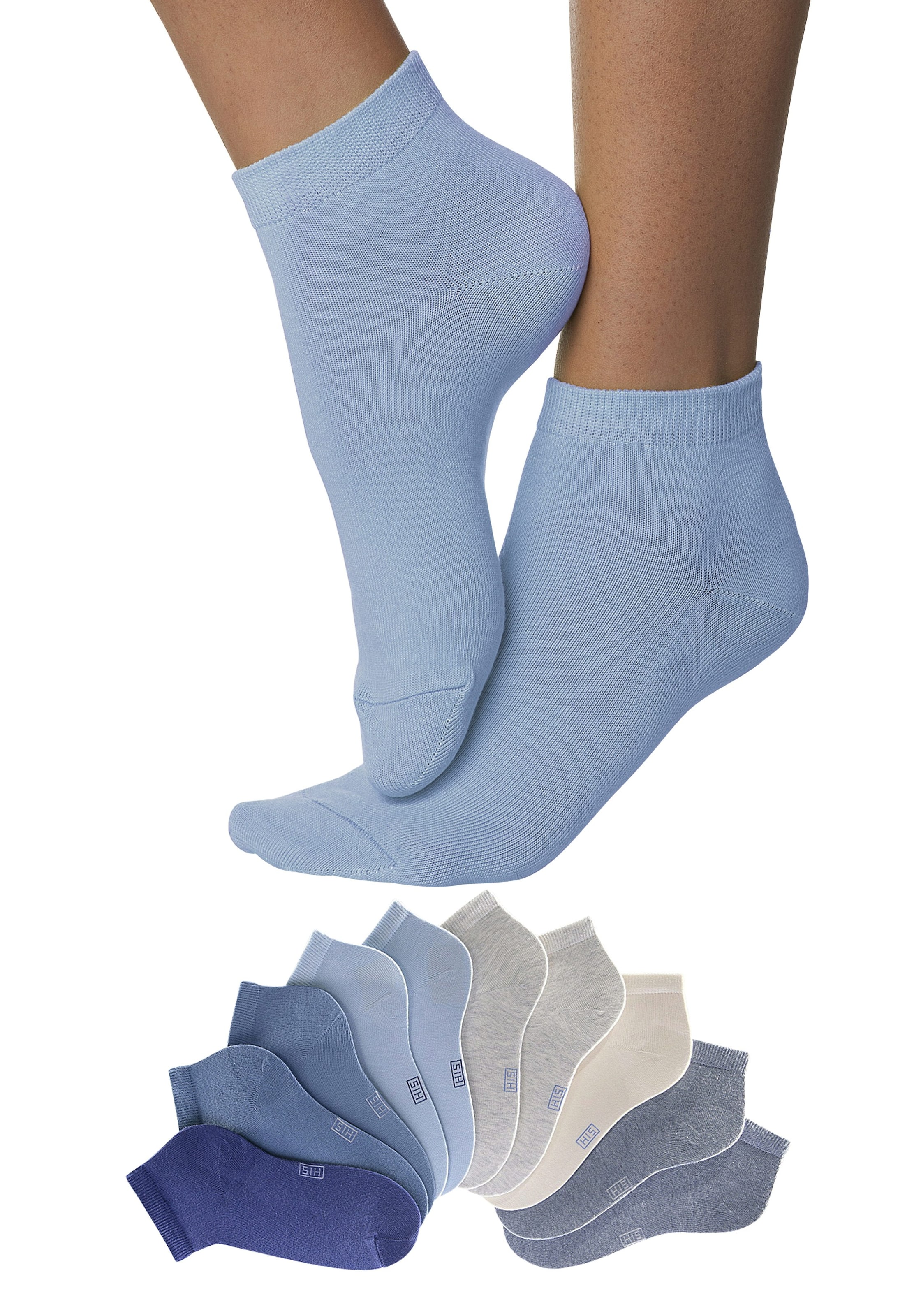 H.I.S Kurzsocken, (Set, 10 Paar), mit verstärkter Ferse und Spitze