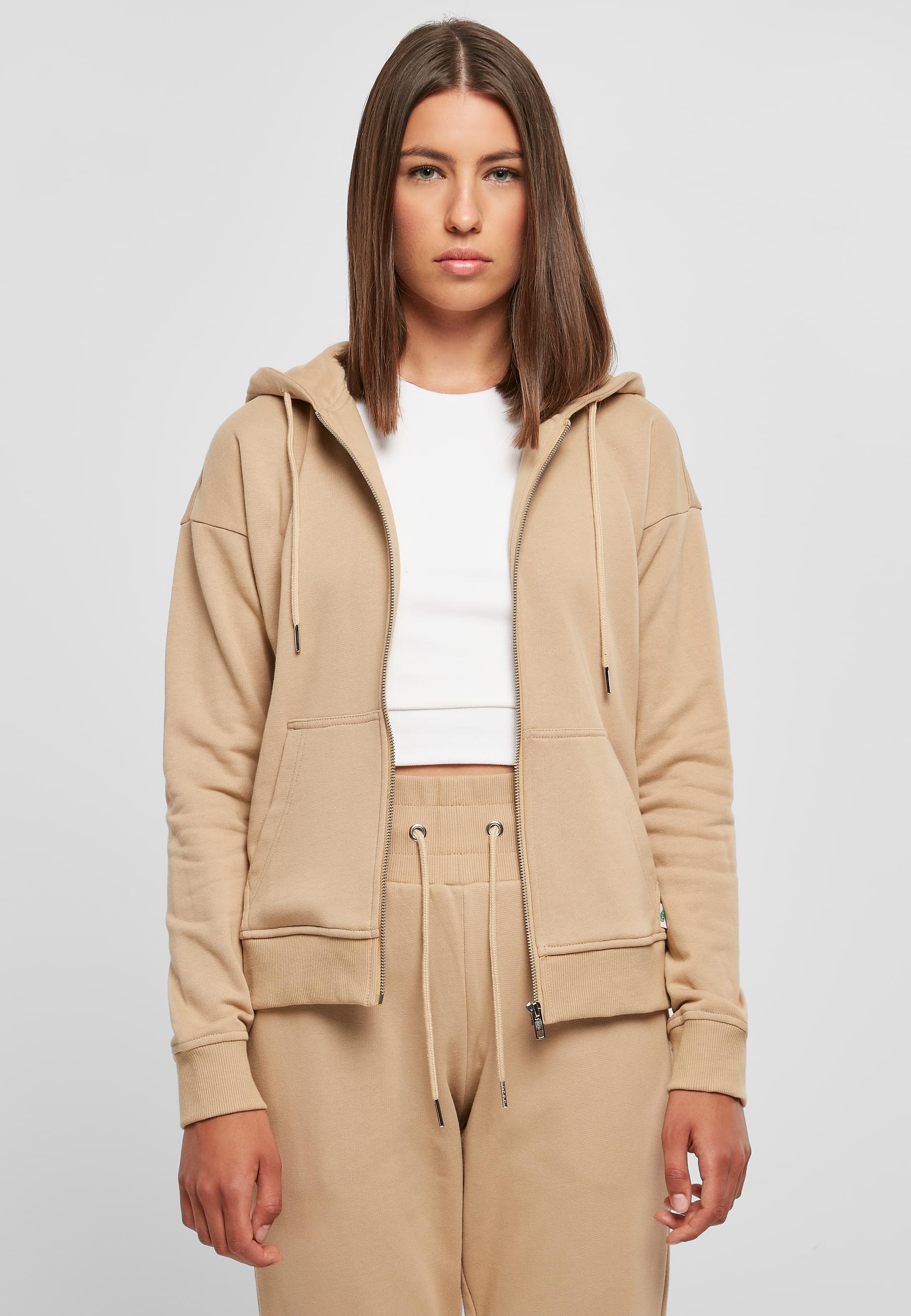 URBAN CLASSICS Sweatjacke »Urban Classics Damen Ladies Organic Terry Zip Hoody«