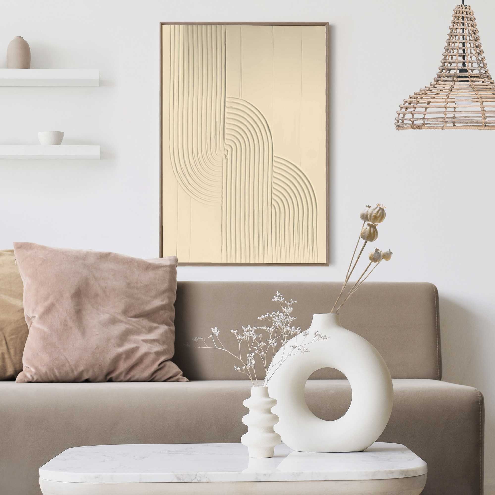 Reinders Wandbild "Knot - sand", Wohnzimmer - Beige - MDF - Abstrakt - 50x7 günstig online kaufen