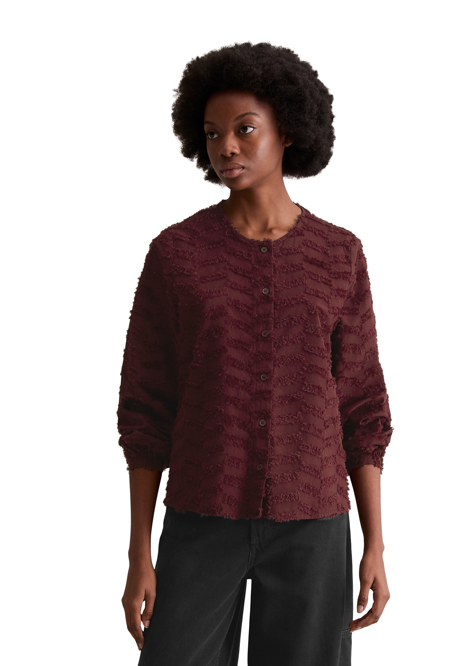 Marc OPolo DENIM Langarmbluse "aus Baumwoll-Fil Coupé" günstig online kaufen