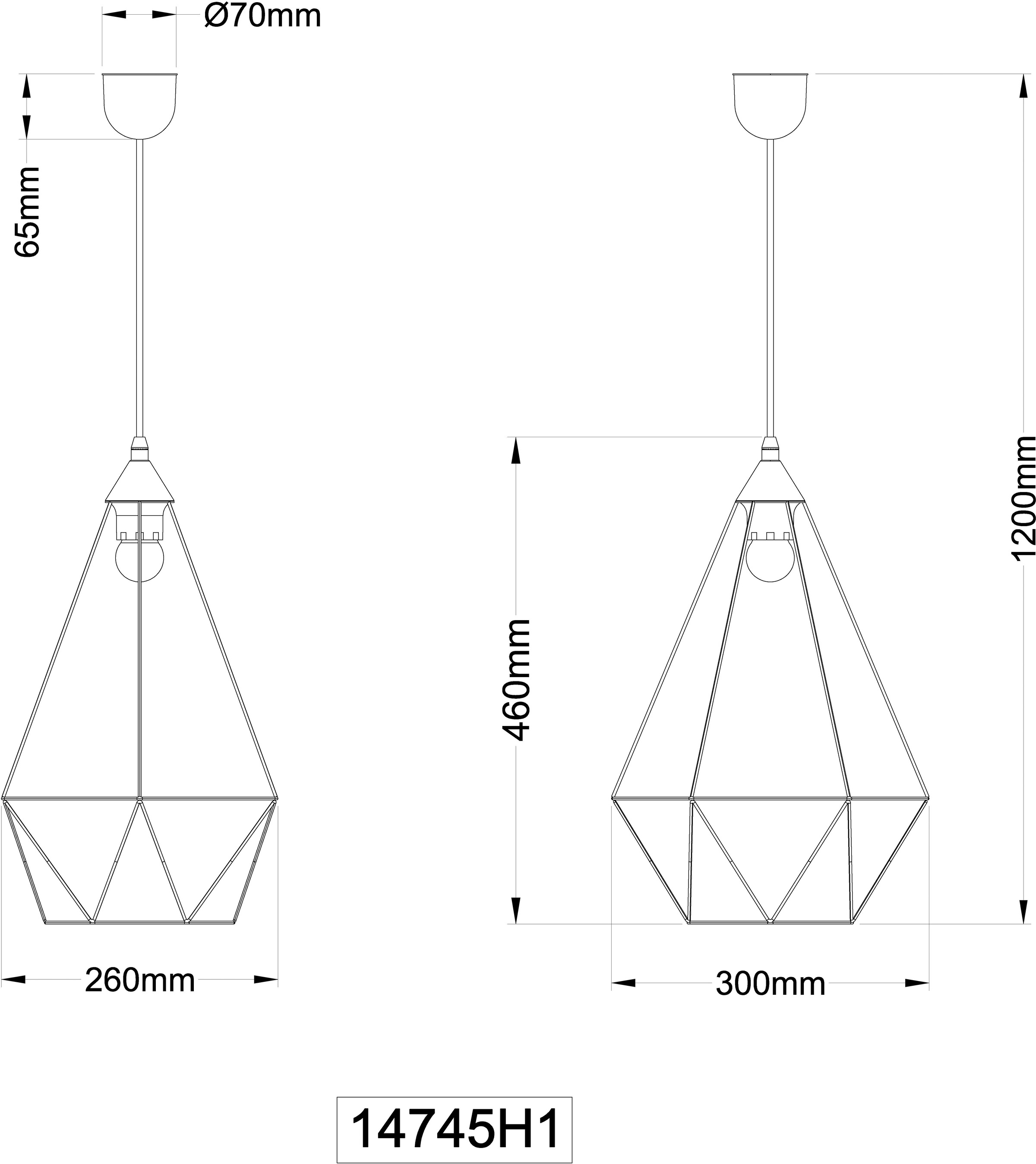 GLOBO LIGHTING Hängeleuchte »ZACHARY«, Leuchtmittel E27 | ohne Leuchtmittel, Hängelampe/Pendelleuchte/Esszimmer/Wohnzimmer/Esstisch