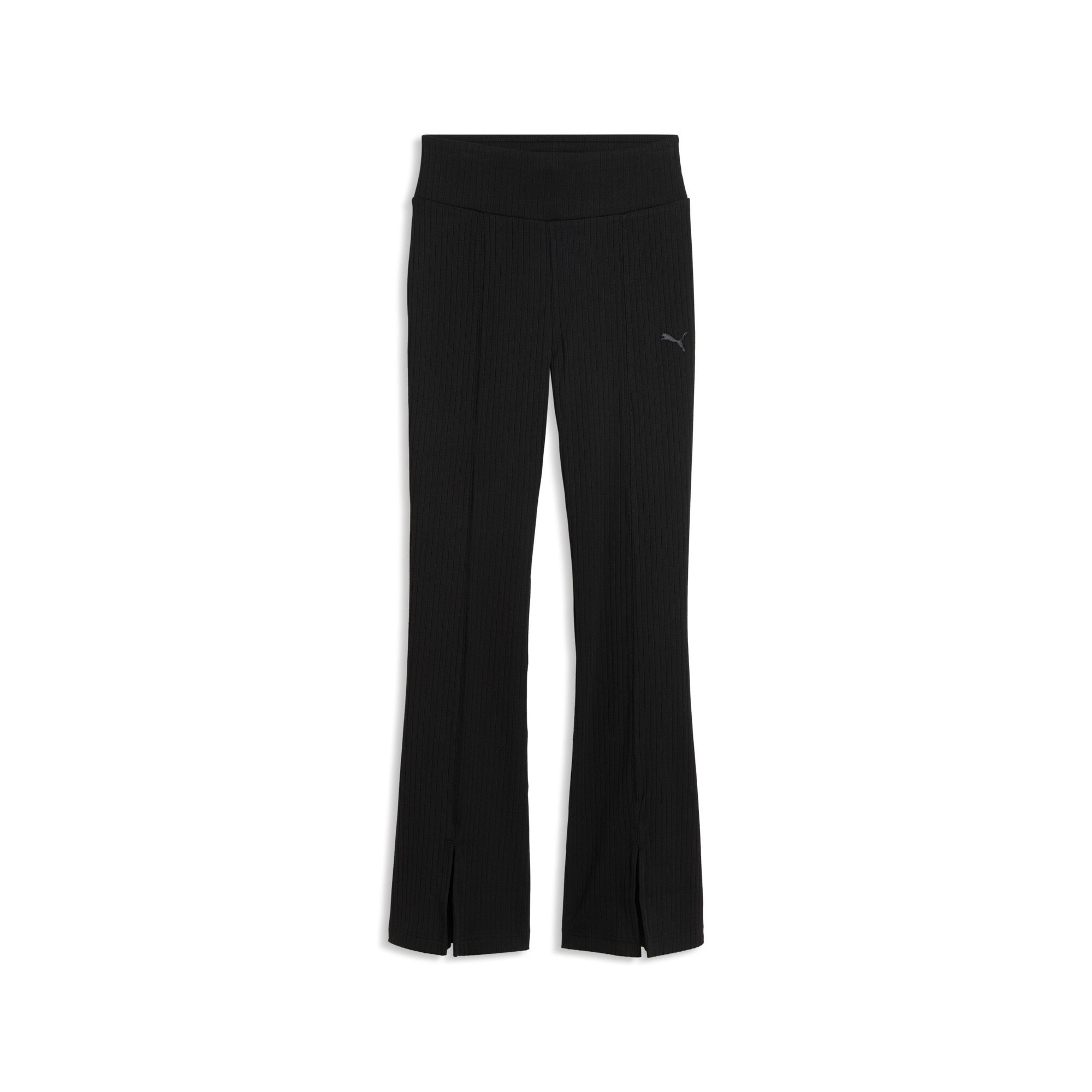 PUMA Leggings "HER RIB FLARED LEGGINGS" mit hoher Leibhöhe, unifarben, sportlicher Stil, schmale Passform