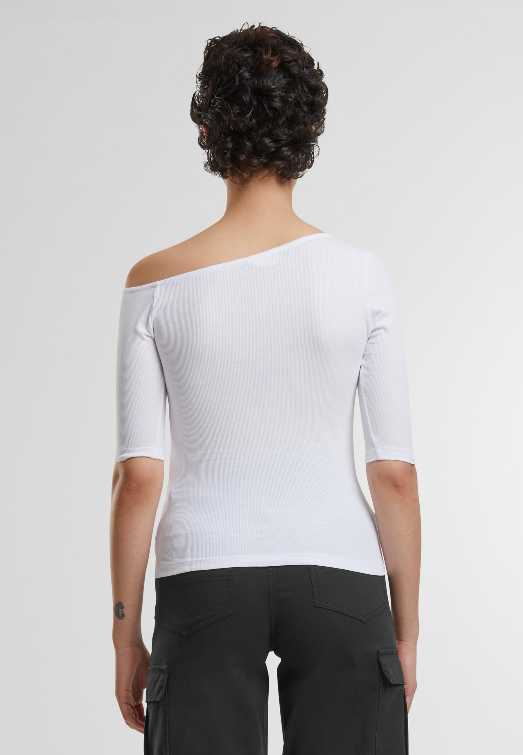 URBAN CLASSICS T-Shirt »Urban Classics Ladies Organic Asymmetric Rib Tee 2-Pack«, (1 tlg.)