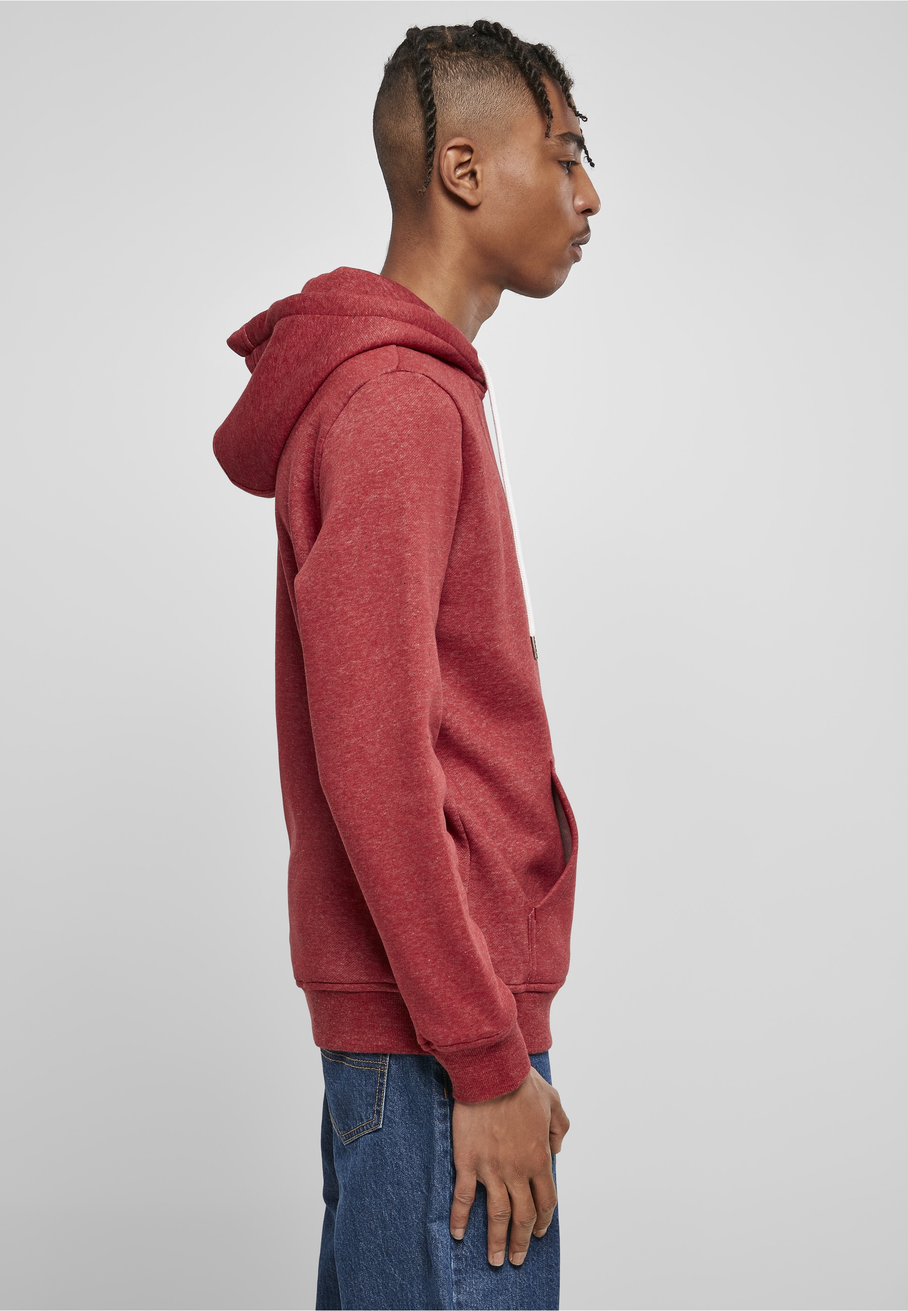 URBAN CLASSICS Rundhalspullover »Urban Classics Herren Basic Melange Hoody« 1 Stk.