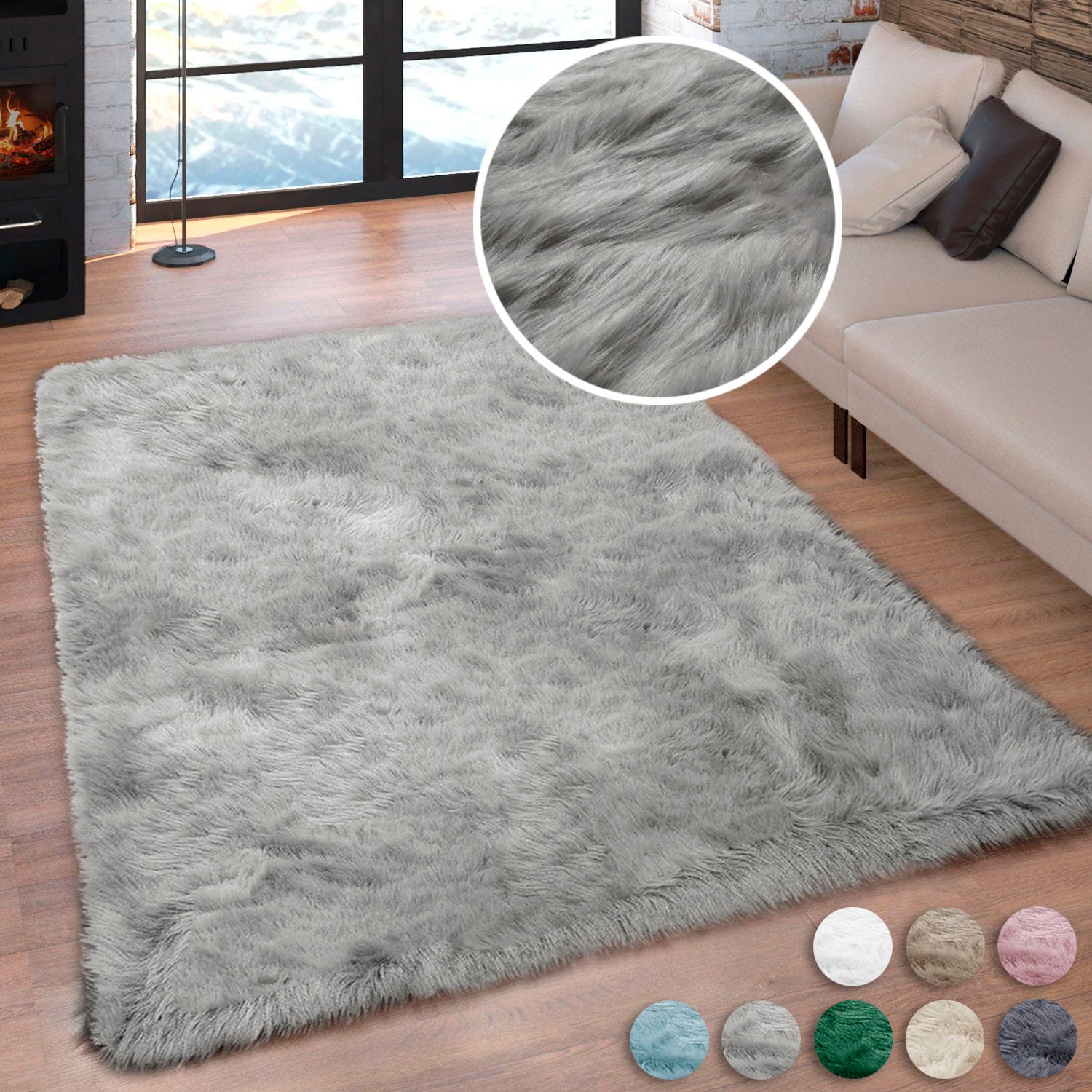 OTTO home Hochflor-Teppich "Valeria, Fellteppich, kuschelig, flauschig" rec günstig online kaufen