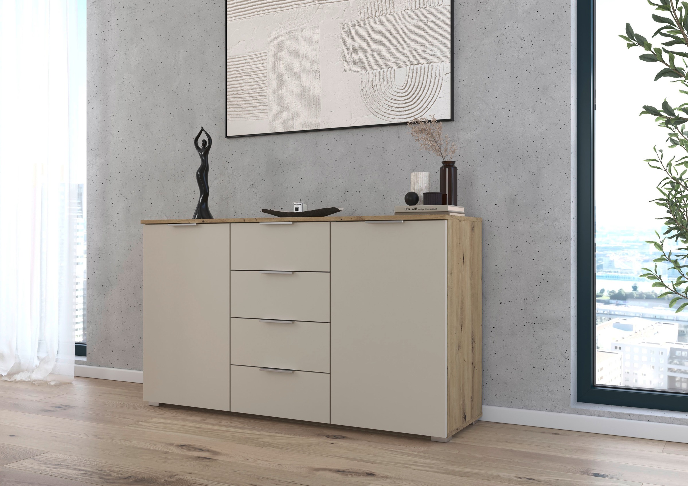 OTTO home Kombikommode "Sideboard Schubladenkommode AGORDO mit Dekor- oder günstig online kaufen
