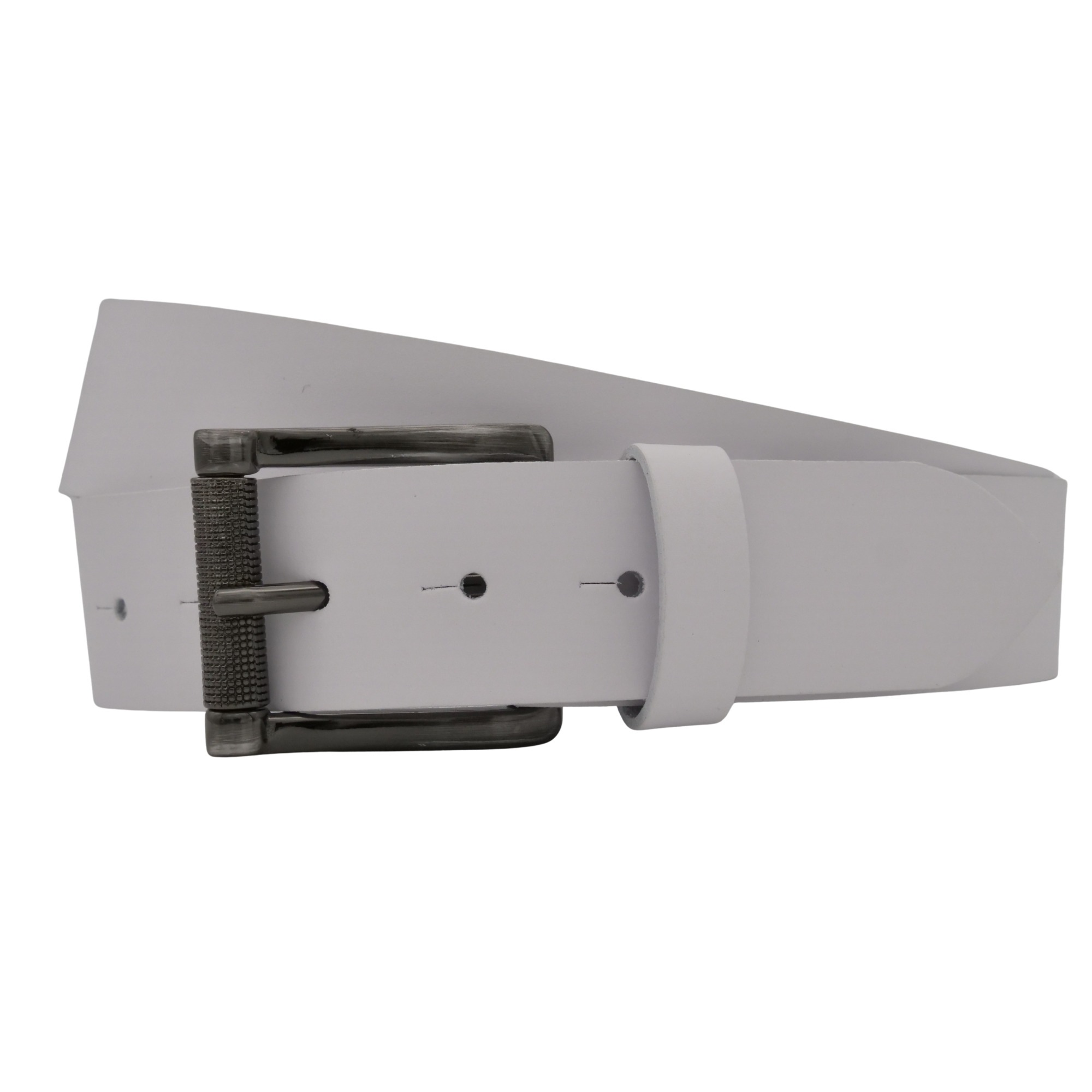 AnnaMatoni Herren Ledergürtel 4cm weiß