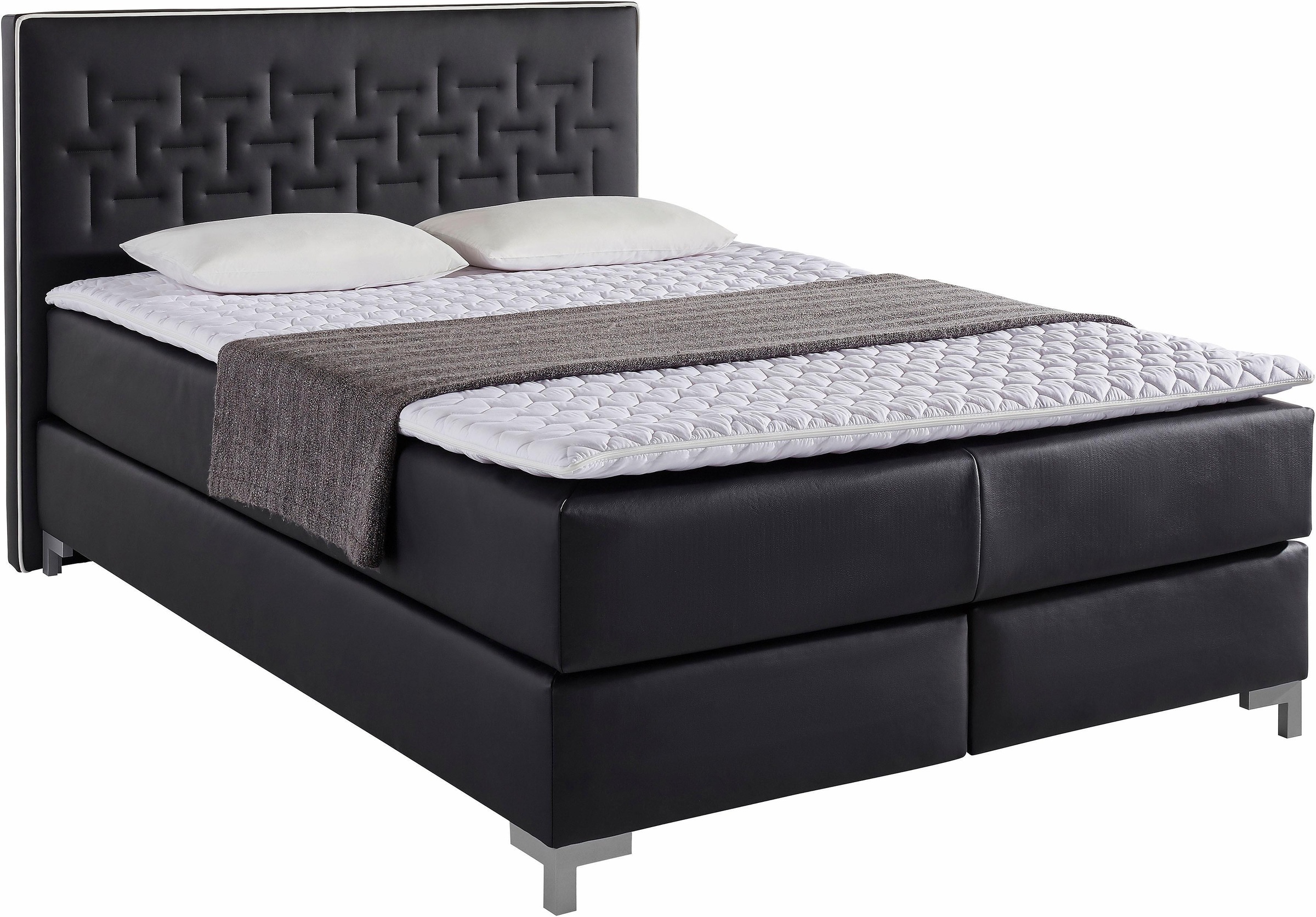 Home affaire Boxspringbett "Coos" mit besonderer Steppung im Kopfteil, 3 Ma günstig online kaufen