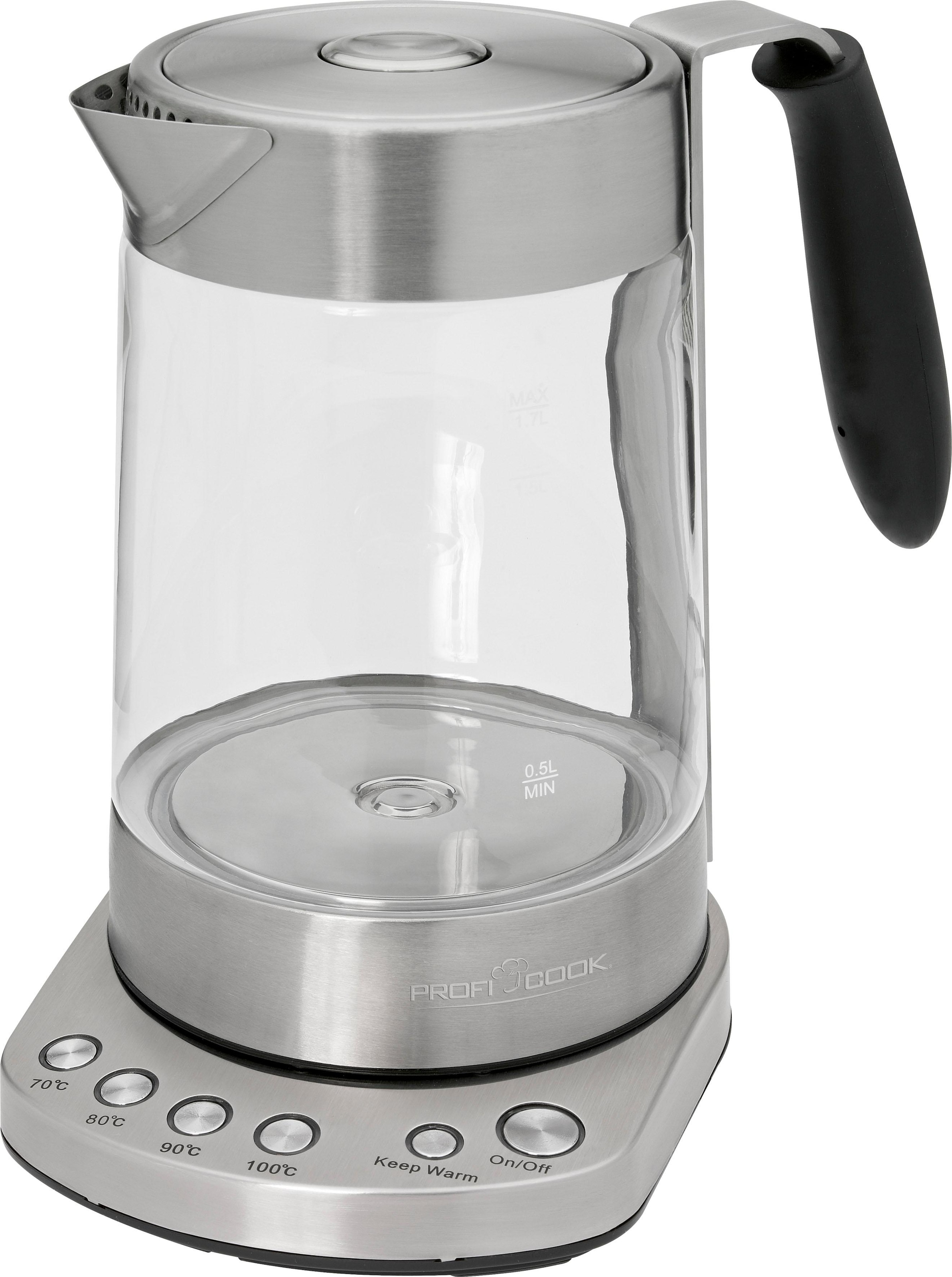 ProfiCook Wasserkocher »PC-WKS 1020 G«, 1,7 l, 3000 W, mit Teefunktion