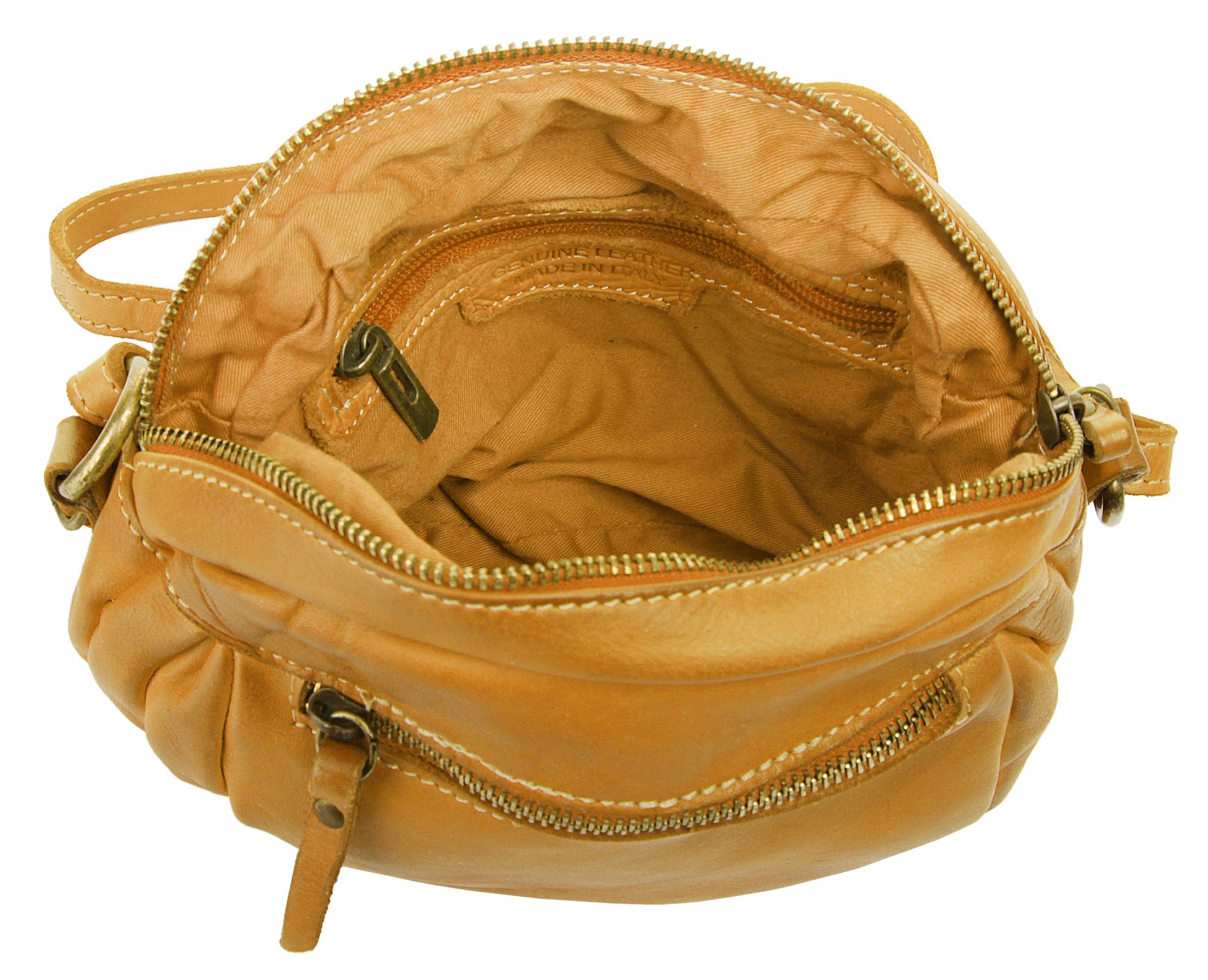 Cluty Umhängetasche, echt Leder, Made in Italy