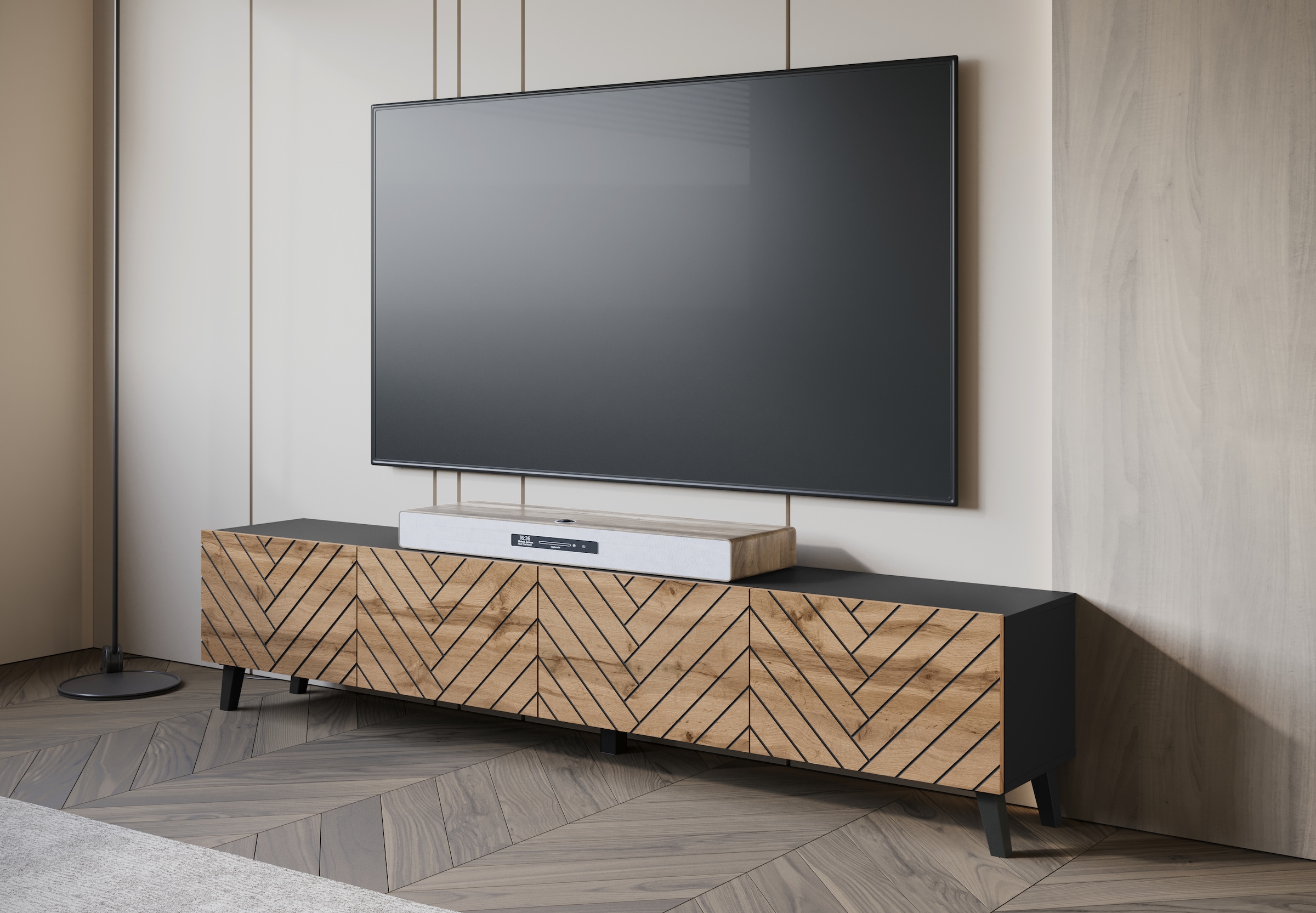 INOSIGN Sideboard "LOWBOARD PHUKET", (1 St.), TV-Board mit Strukturfront, T günstig online kaufen