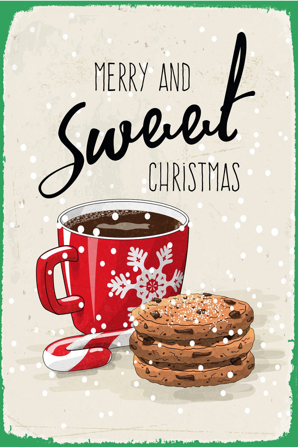 queence Metallbild »Sweet Christmas«, Schriftzüge-Schriftzug-Weihnachten-Essen, (1 St.), Stahlschilder