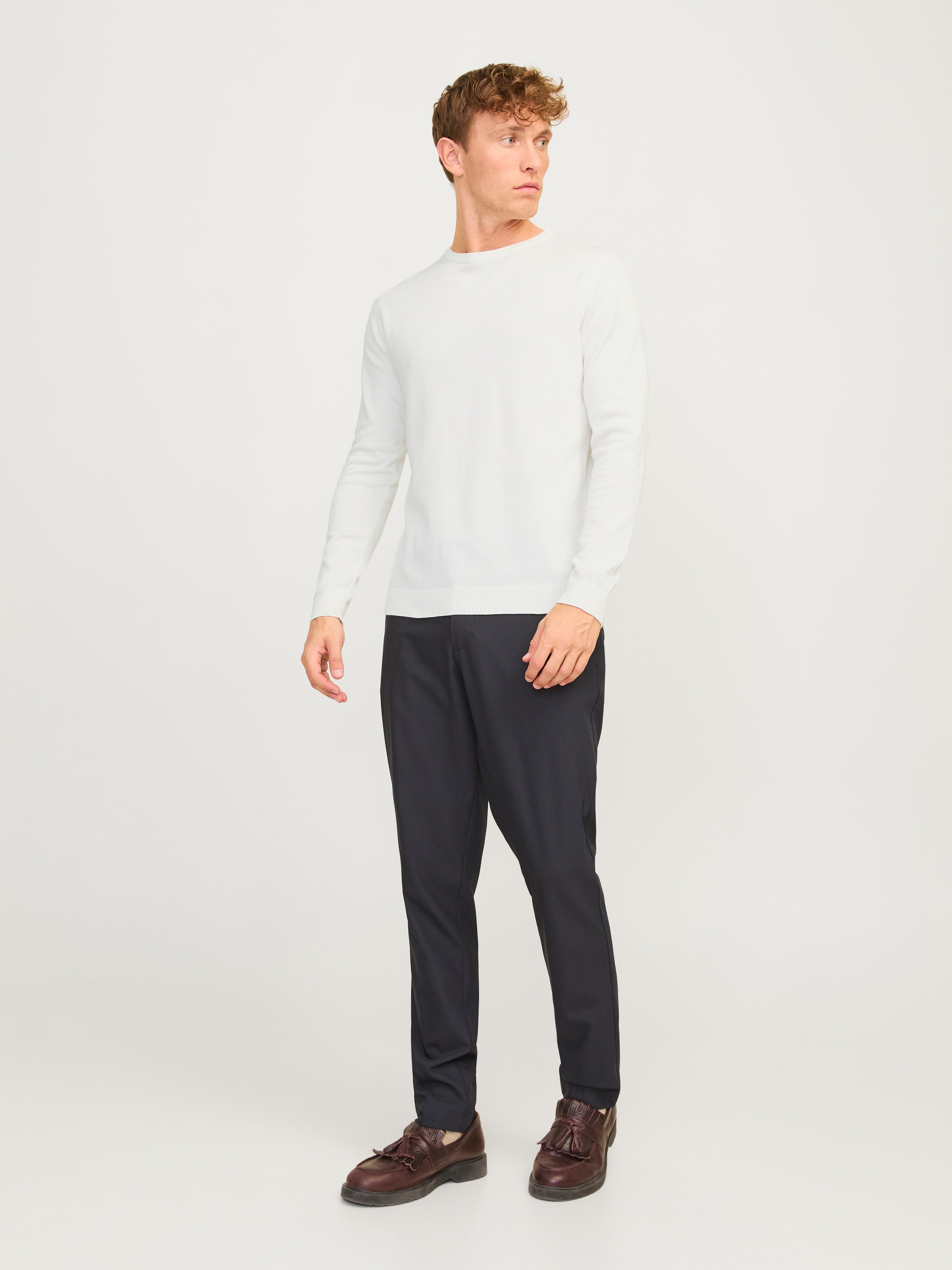 Jack & Jones Rundhalspullover »JJEBASIC KNIT CREW NECK NOOS«, mit Rundhalsausschnitt