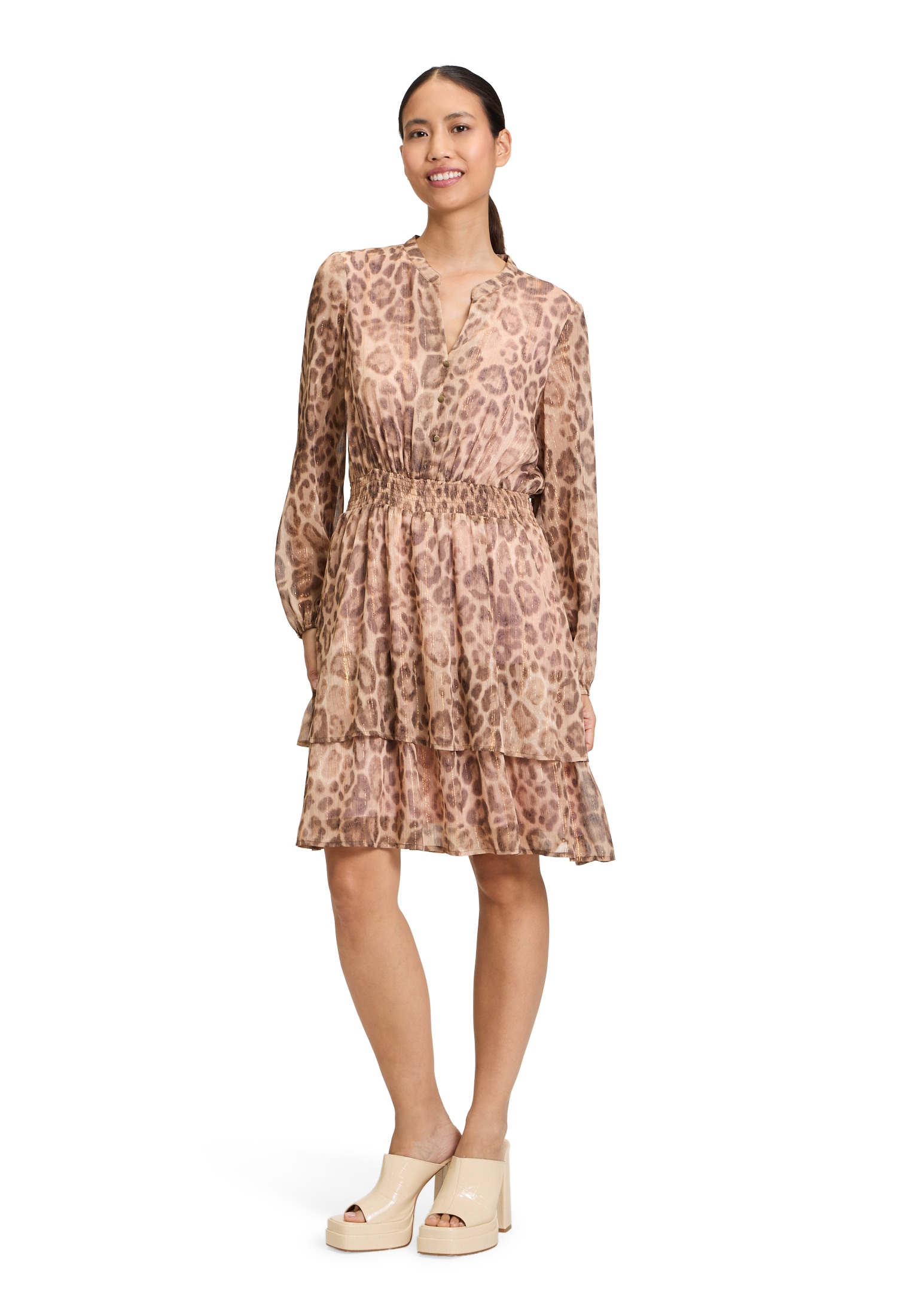 Cartoon Chiffonkleid »Cartoon Chiffonkleid mit Stufen«, Muster