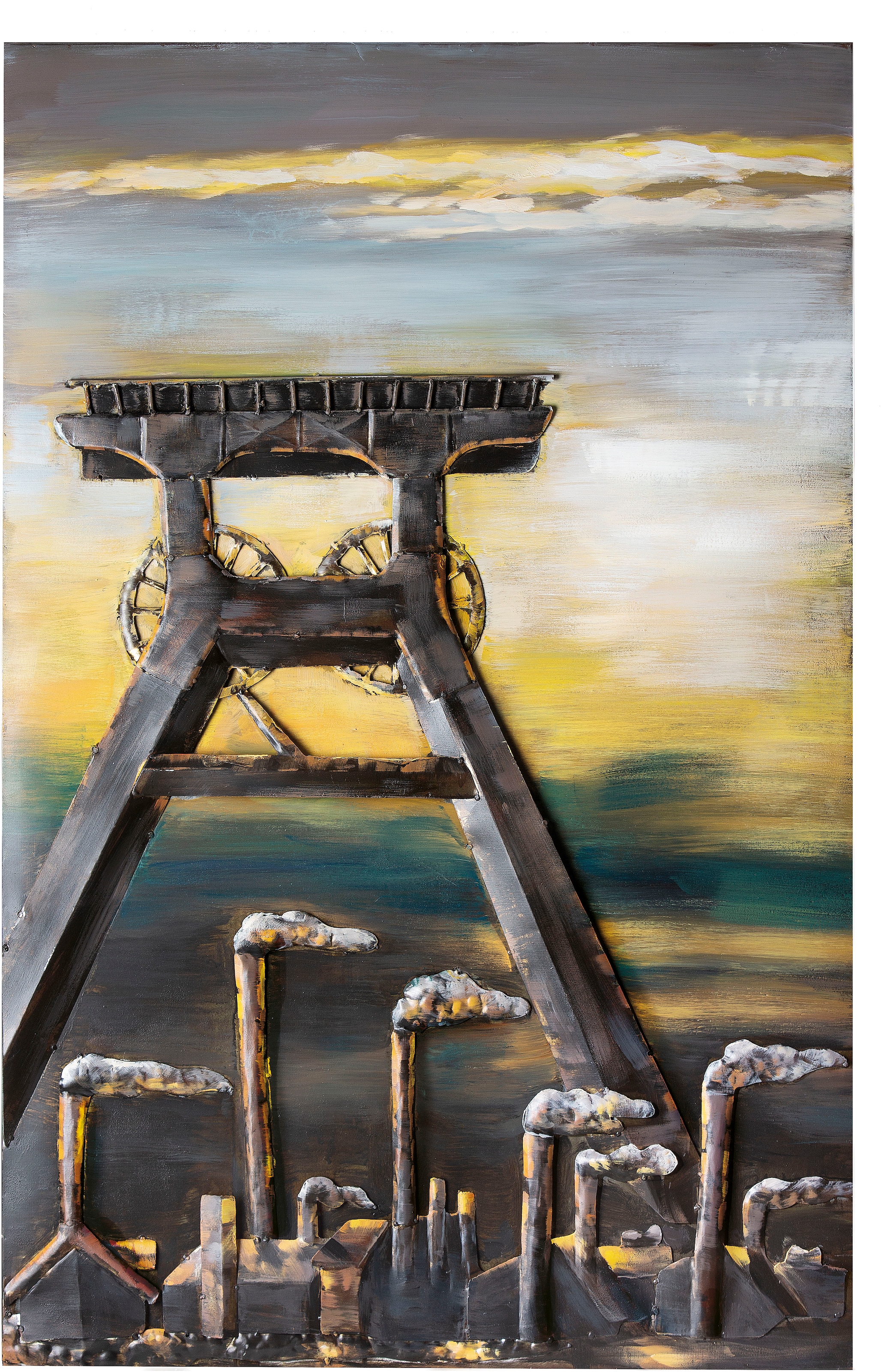 GILDE GALLERY Metallbild "Kunstobjekt Glück Auf" Landschaft 1 Stk. tlg. günstig online kaufen