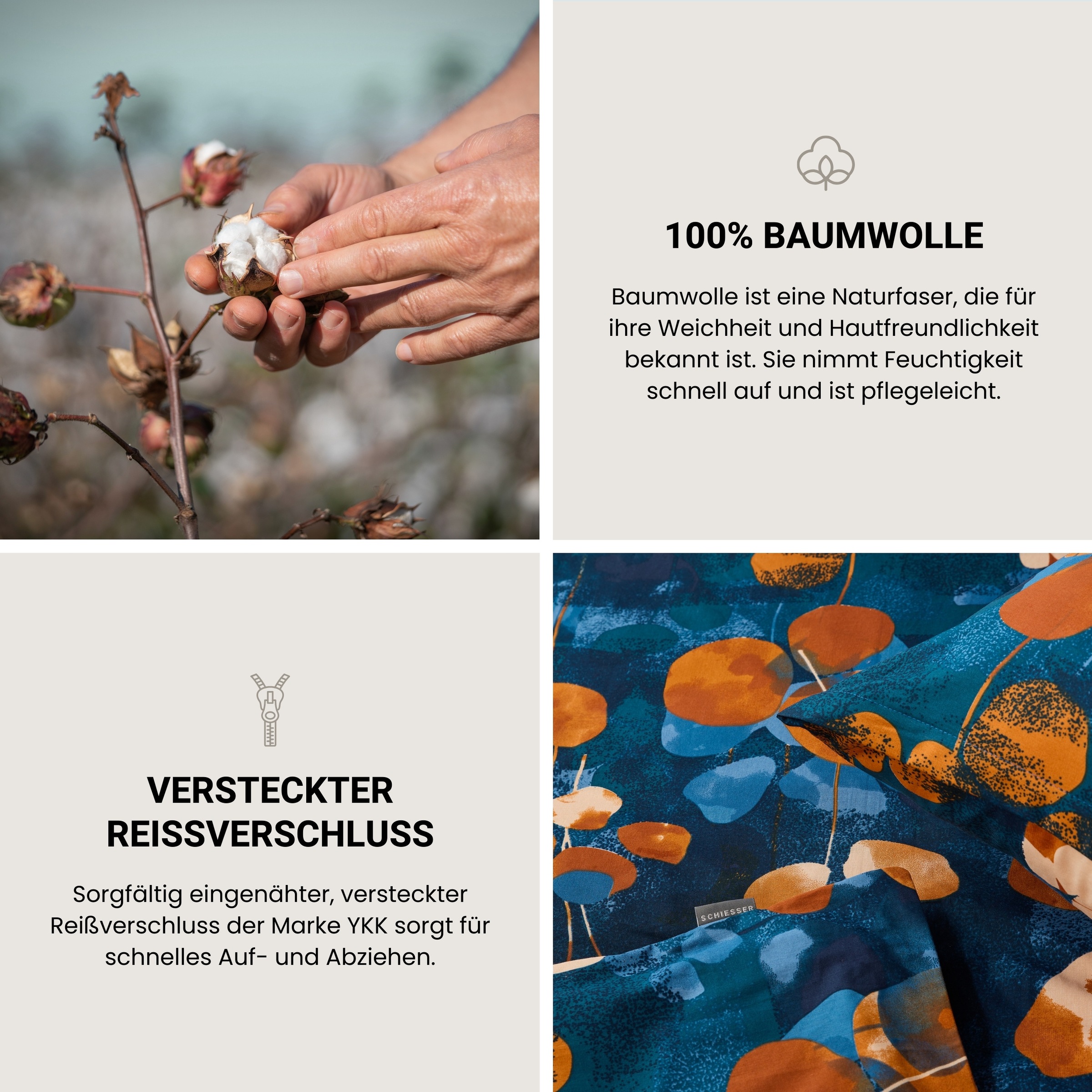 Schiesser Bettwäsche »Maxima aus weicher Baumwolle mit floralem Muster«, Made in Green