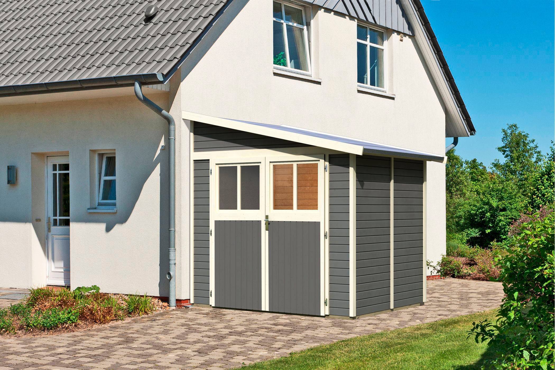 Karibu Gartenhaus »Bodensee 2«, naturbelassen oder terragrau