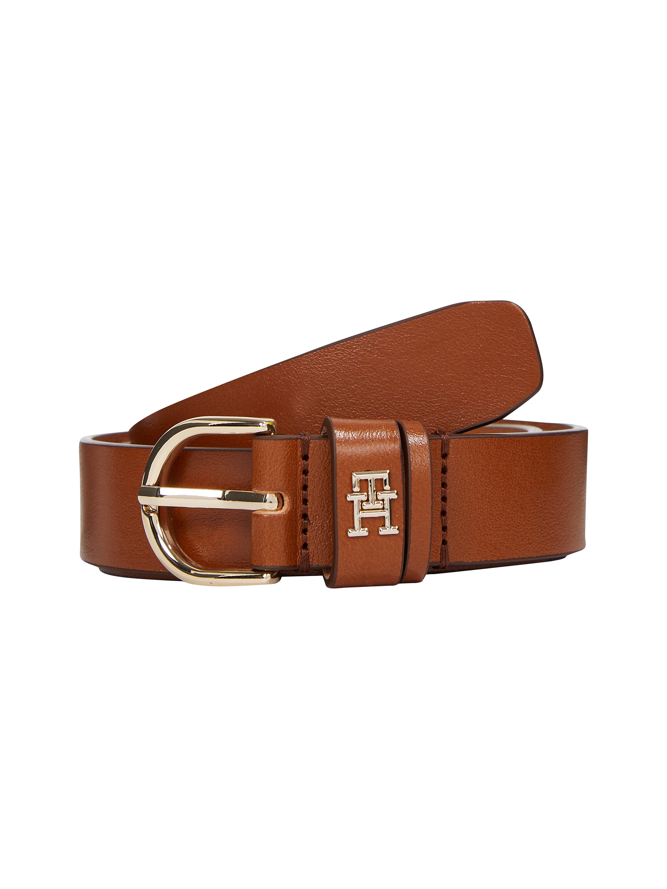 Tommy Hilfiger Ledergürtel "ESSENTIAL EFFORTLESS 2.5 GOLD", Logoemblem, wei günstig online kaufen