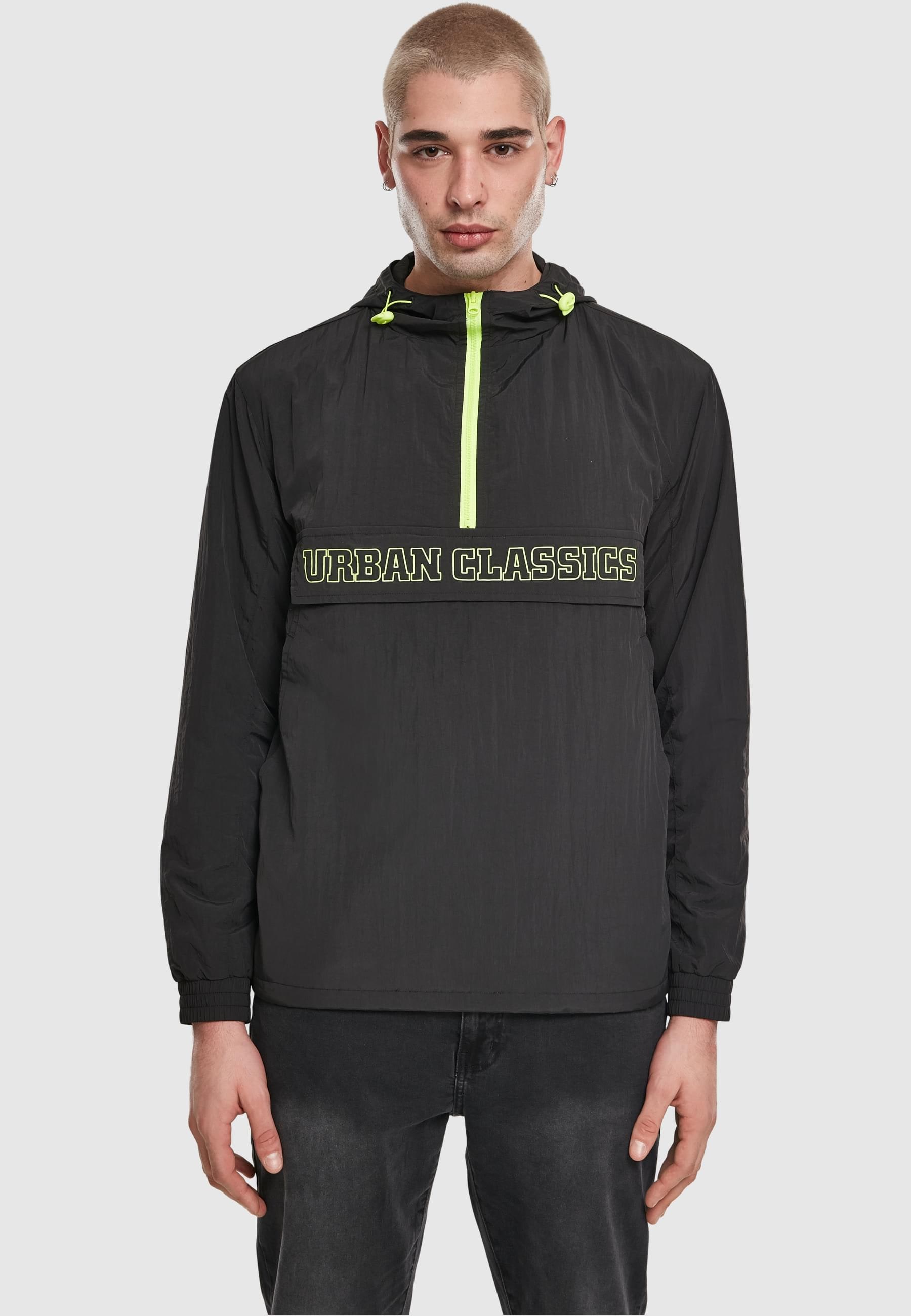 URBAN CLASSICS Anorak »Urban Classics Herren Contrast Pull Over Jacket«, (1 St.), mit Kapuze