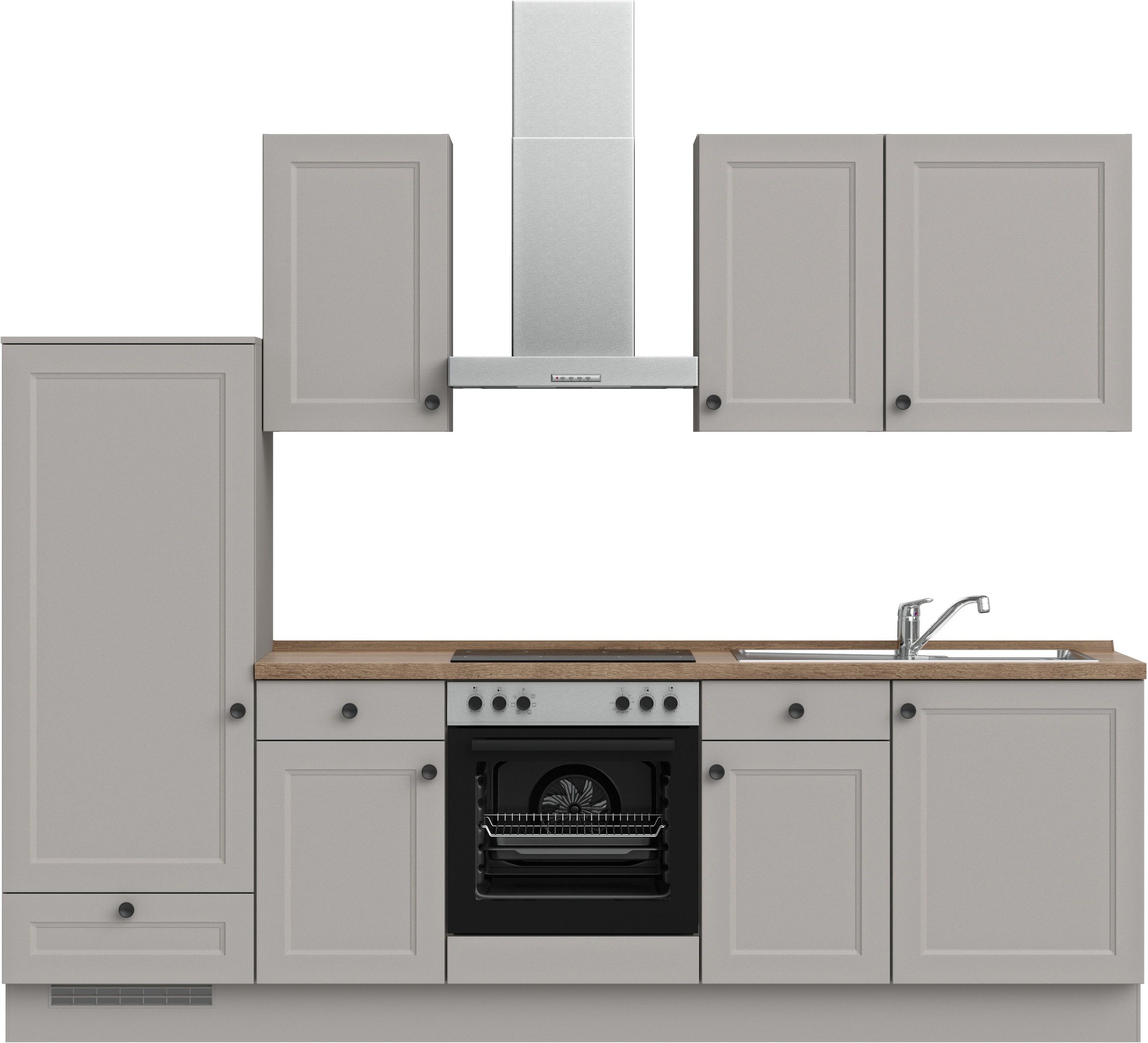nobilia Küchenzeile ""Cascada I", NEU: individuell anpassbar mit gratis Profi-Beratung" vormontiert, Breite 270 cm, Ausrichtung wählbar, wahlw. mit E-Geräten