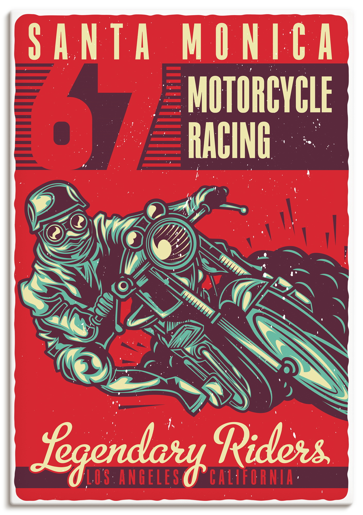 Artland Wandbild "Motorrad Santa Monica" 1 Stk. tlg. als Alubild, Leinwandbild, Poster, Wandaufkleber in verschied. Größen