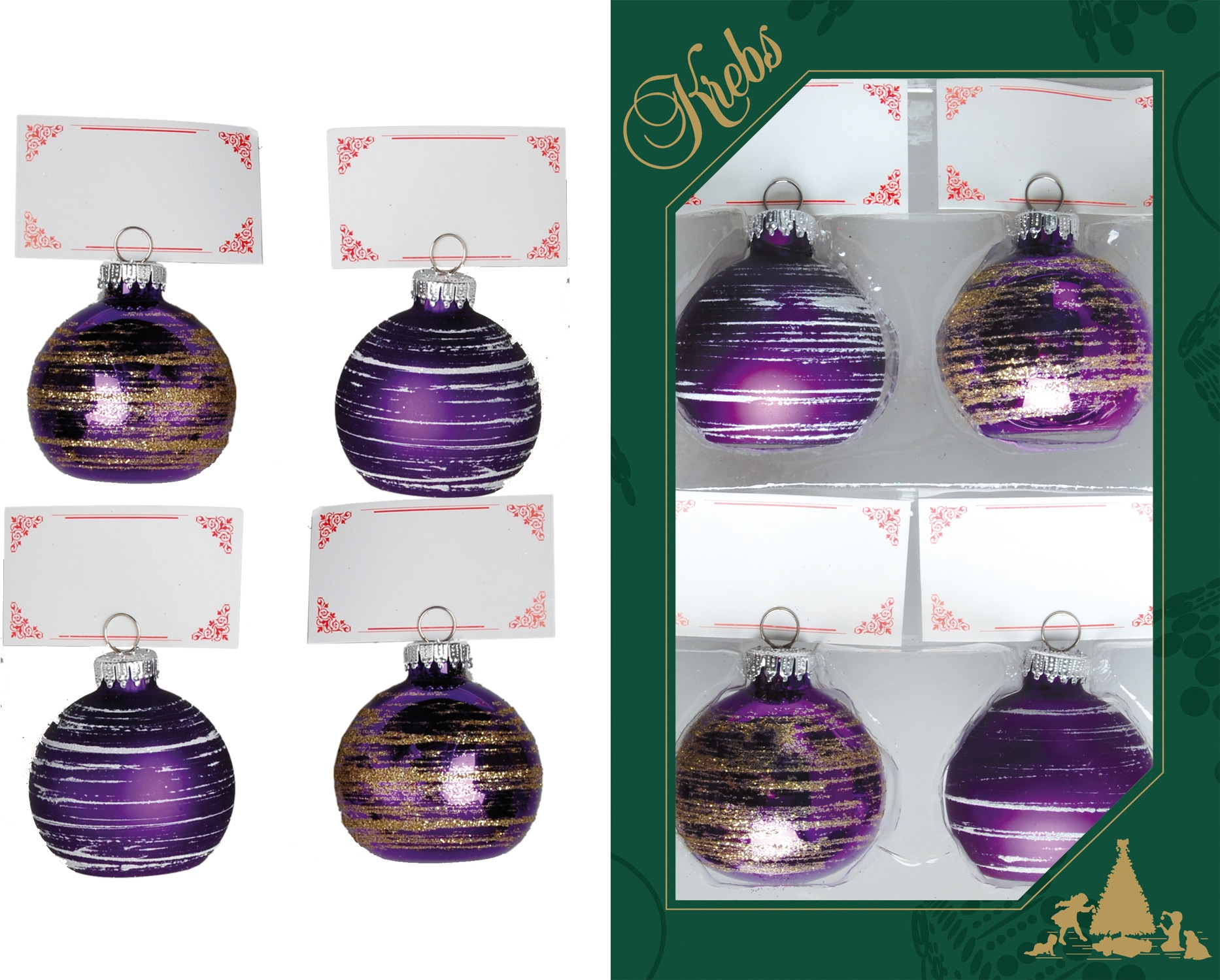 Krebs Glas Lauscha Dekokugel "Tischkartenhalter CBK21527, Weihnachtsdeko" i günstig online kaufen