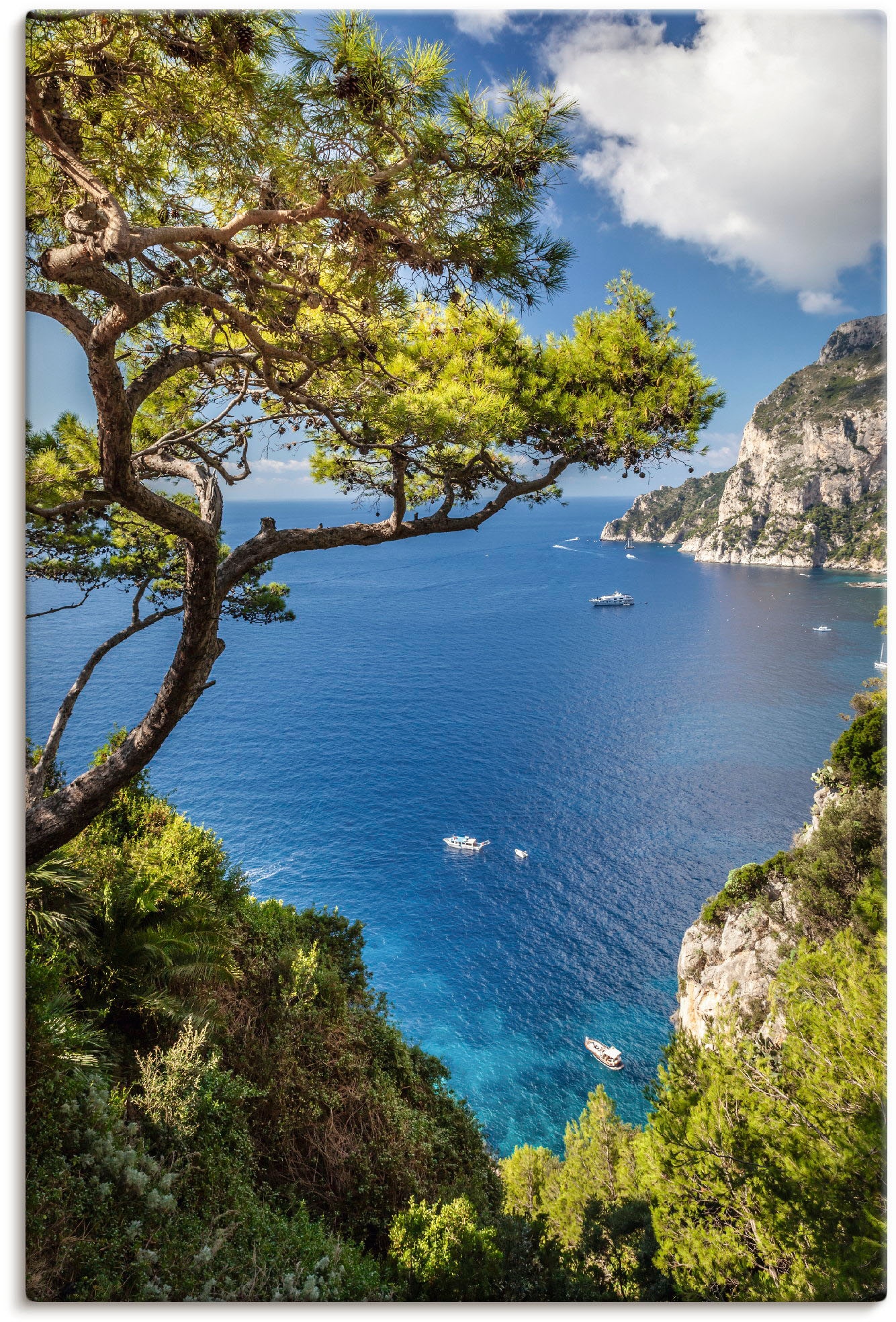 Artland Wandbild »Punta de Leinwandbild, oder als Insel | BAUR Alubild, Bilder, bestellen Wandaufkleber versch. Italien«, St.), in Masullo, Capri, Meer (1 Größen Poster