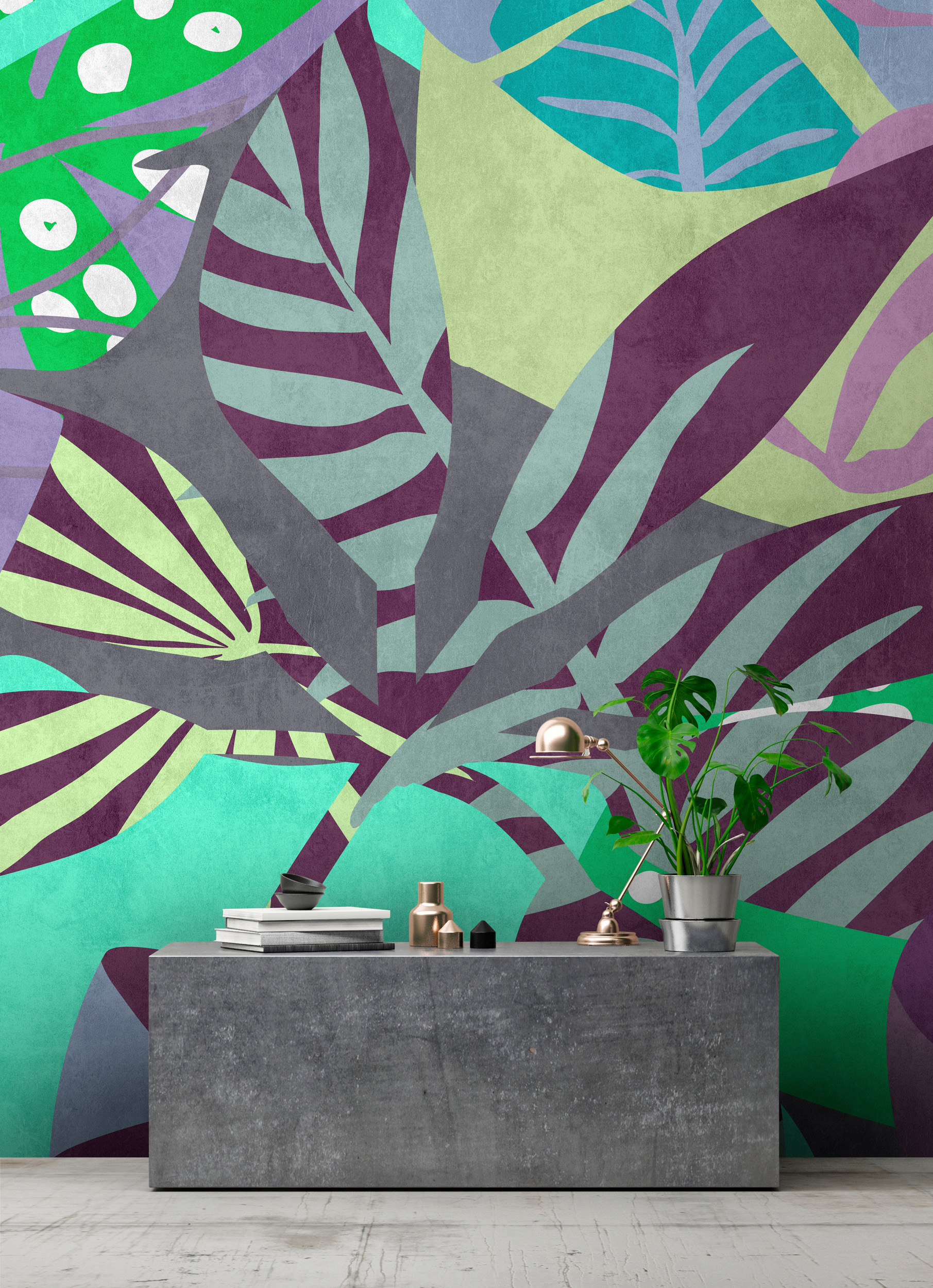 living walls Vliestapete "Tropen-Tapete bunt Modern Dschungel-Tapete" matt glatt