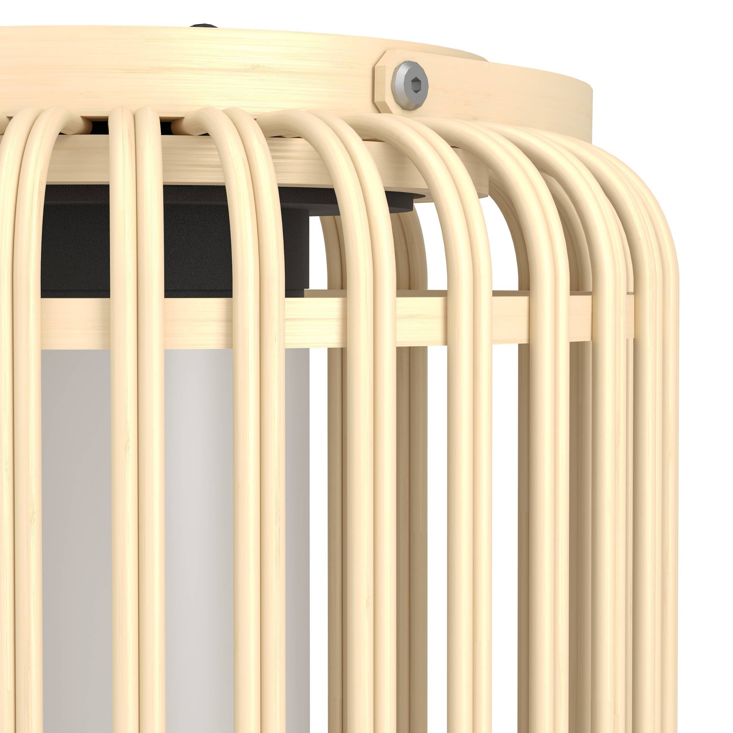 EGLO Tischleuchte »Marliano Tischlampe, Solarlampe Boho, Windlicht, Rattan, IP44, Lampe« LED-Modul 1 Stk. Neutralweiß Tischleuchte - H24 x Ø21 cm - braun, schwarz - 3,3W inkl.