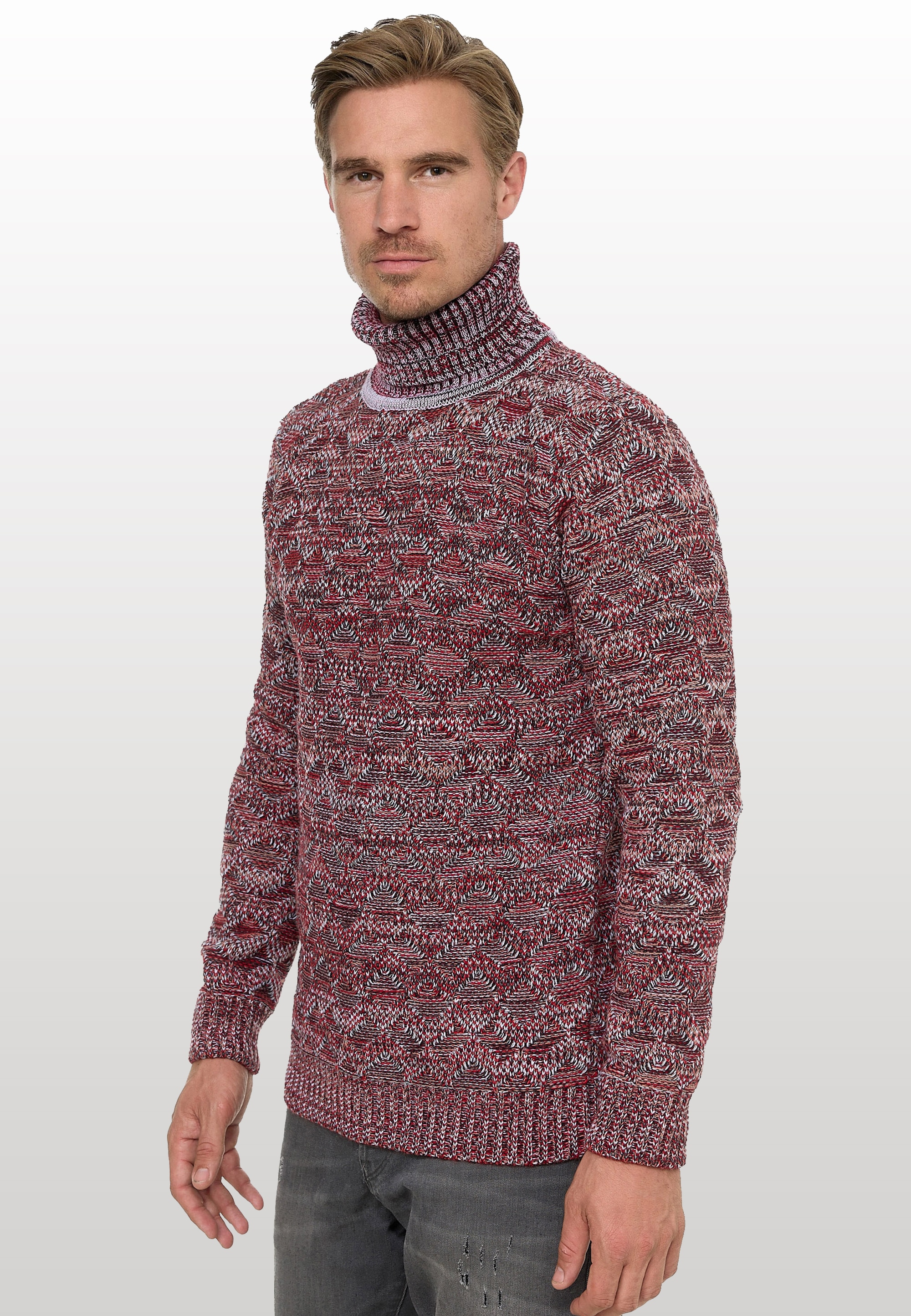 Rusty Neal Strickpullover mit angesagtem Karo-Design