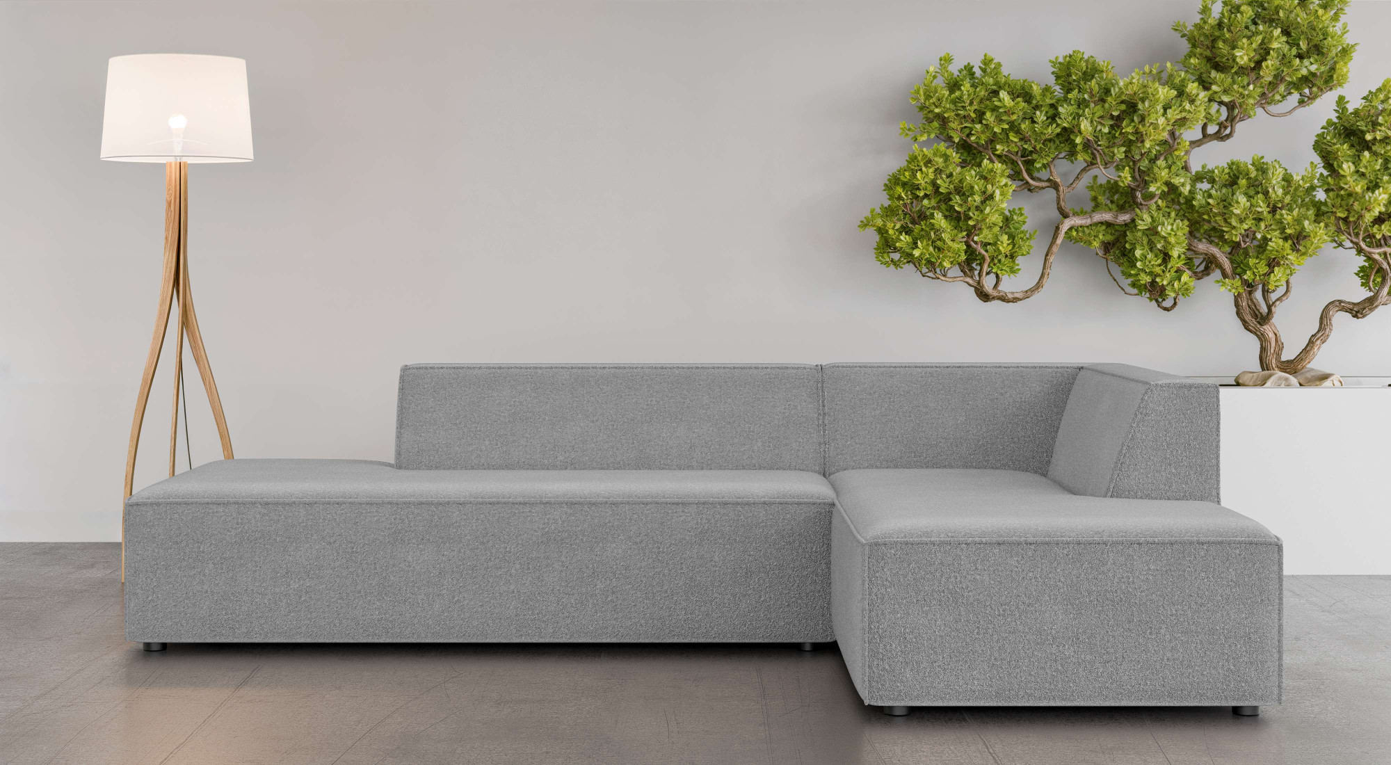 OTTO home Ecksofa "Ecksofa Cavan mit Ottomane links oder rechts bestellbar" L-Form mit Wellenunterfederung, Maße B/T/H: 270/180/72 cm