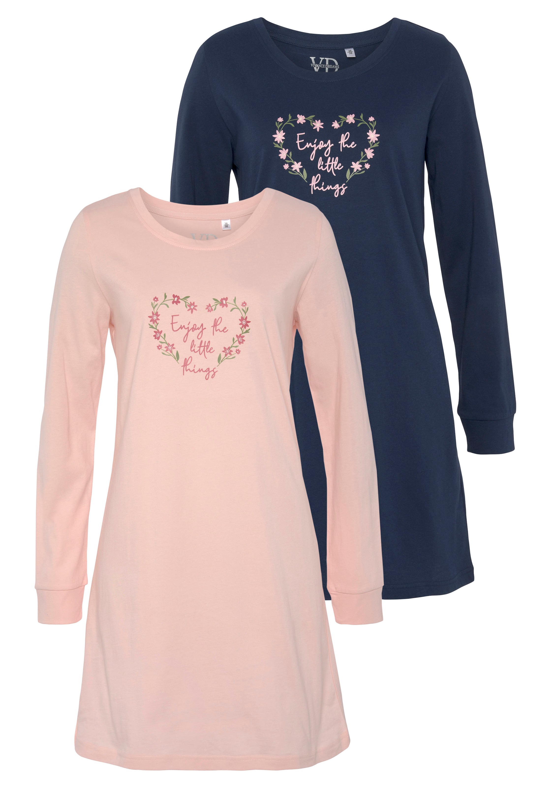 Vivance Dreams by Lascana Nachthemd Packung, mit Blumendruck im Doppelpack