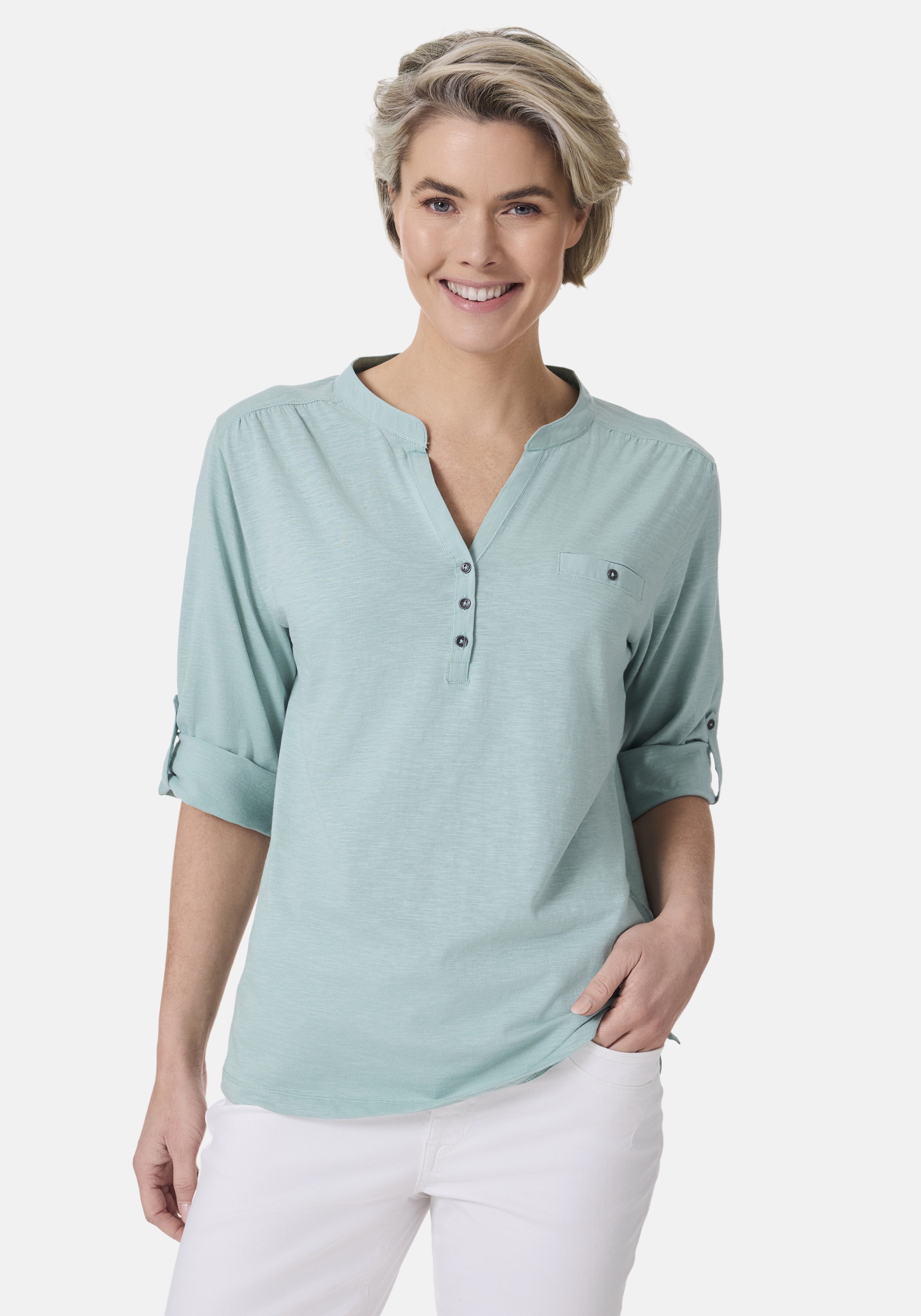 STOOKER WOMEN 3/4-Arm-Shirt "MARIE T-Shirt 3/4-Arm", Regular Fit Slub Yarn günstig online kaufen