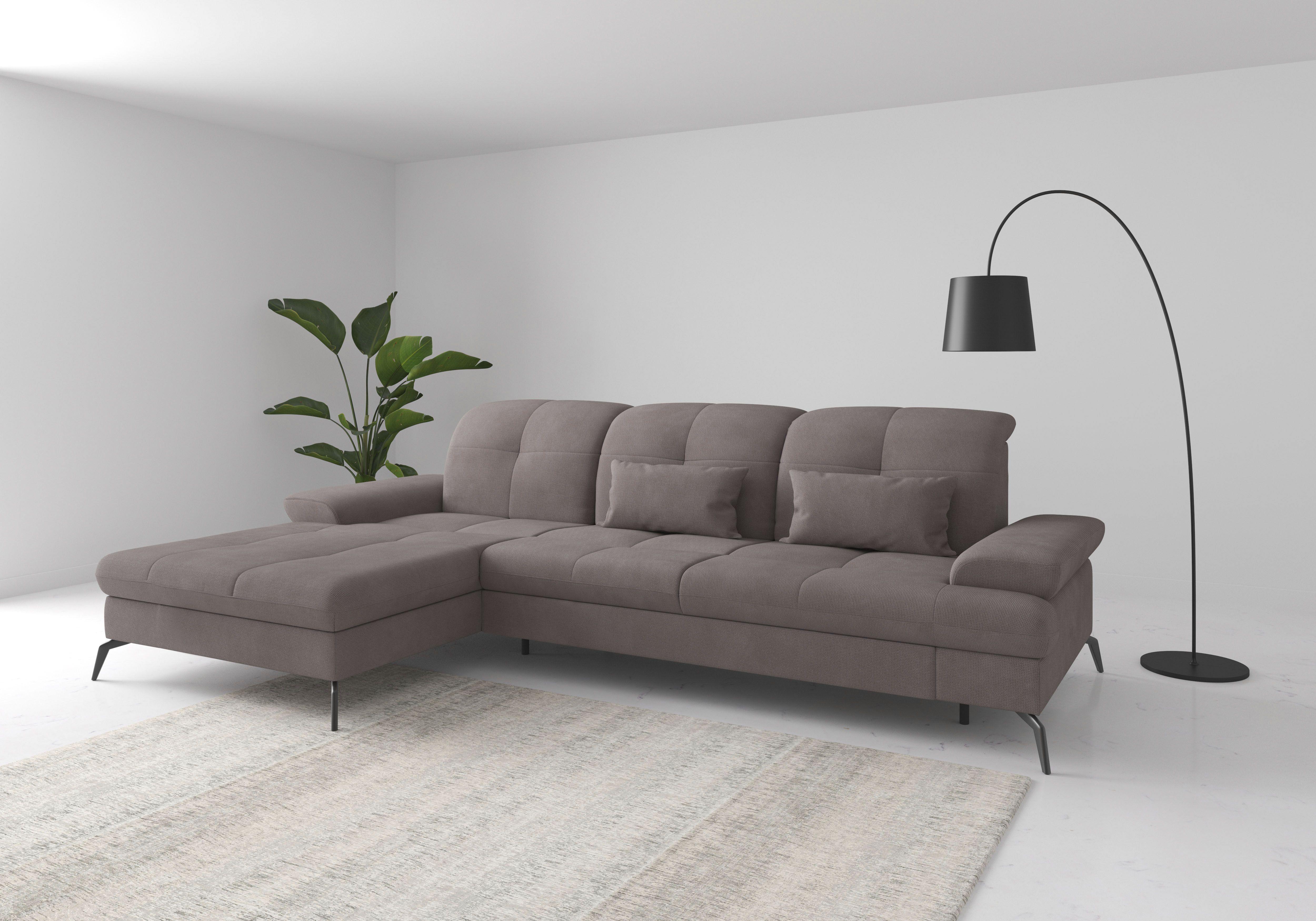 sit&more Ecksofa "Amica, L-Form, inkl. Sitztiefenverstellung & Armteilverstellung" wahlweise mit Schlaffunktion, Bettkasten und Kopfteilverstellung