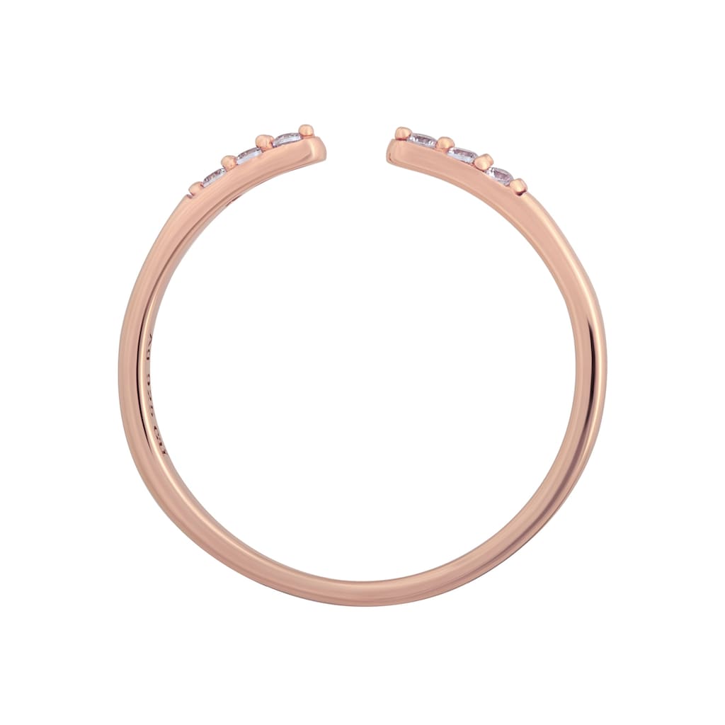 CAÏ Fingerring »925/- Sterling Silber rosévergoldet offen Zirkonia Stacking«