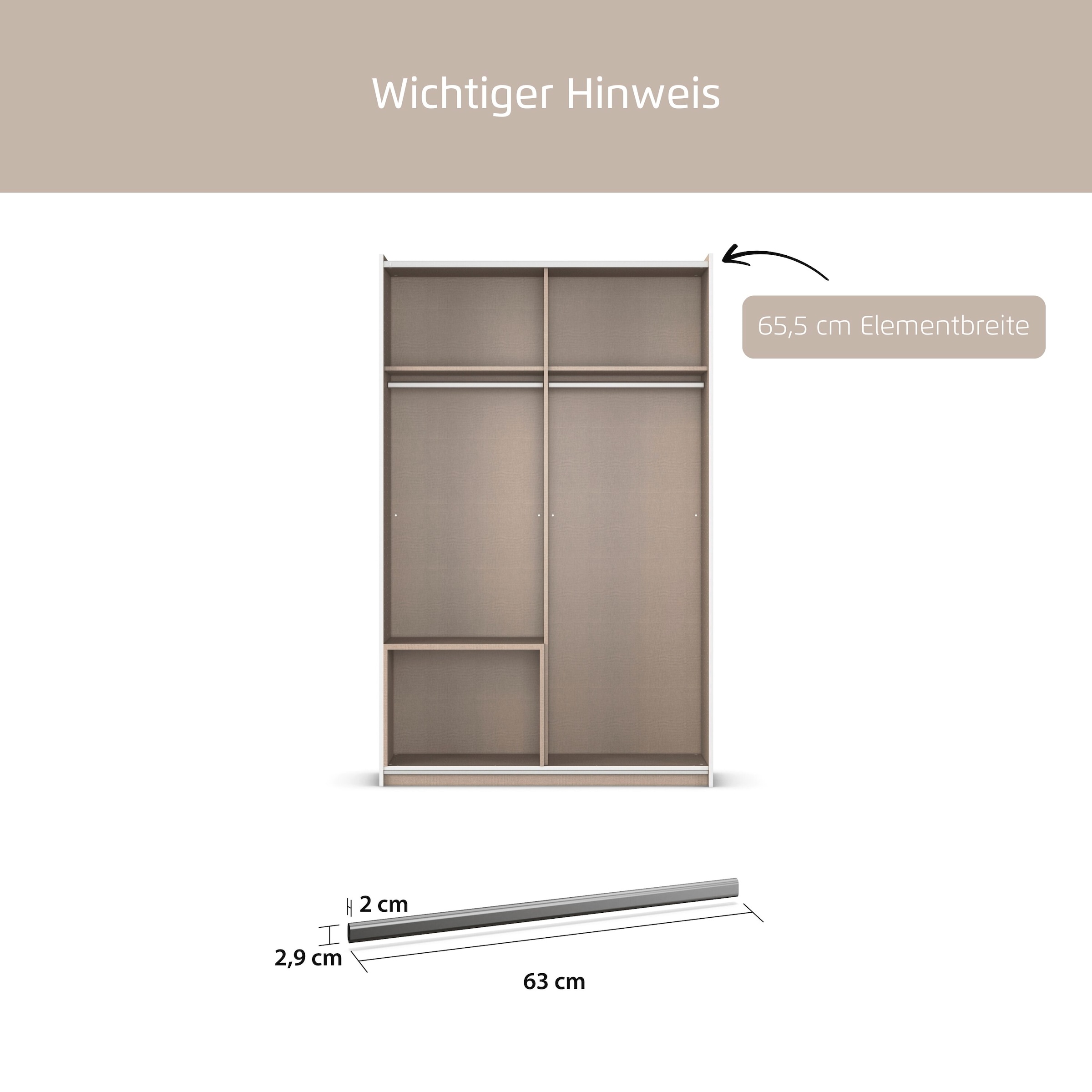 rauch Kleiderstange »Zubehör für Rauch-Schränke«