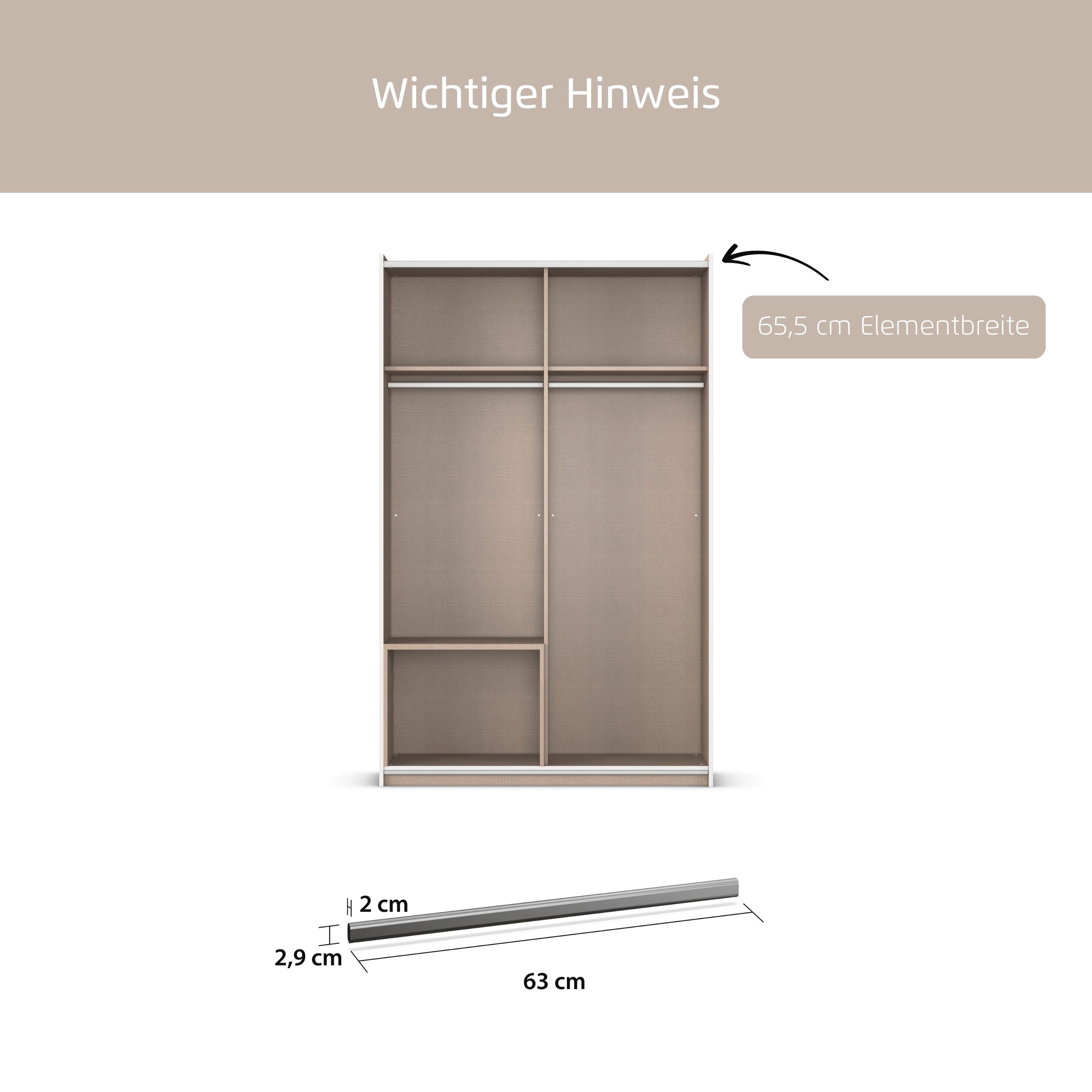 rauch Kleiderstange "Zubehör für Rauch-Schränke" günstig online kaufen