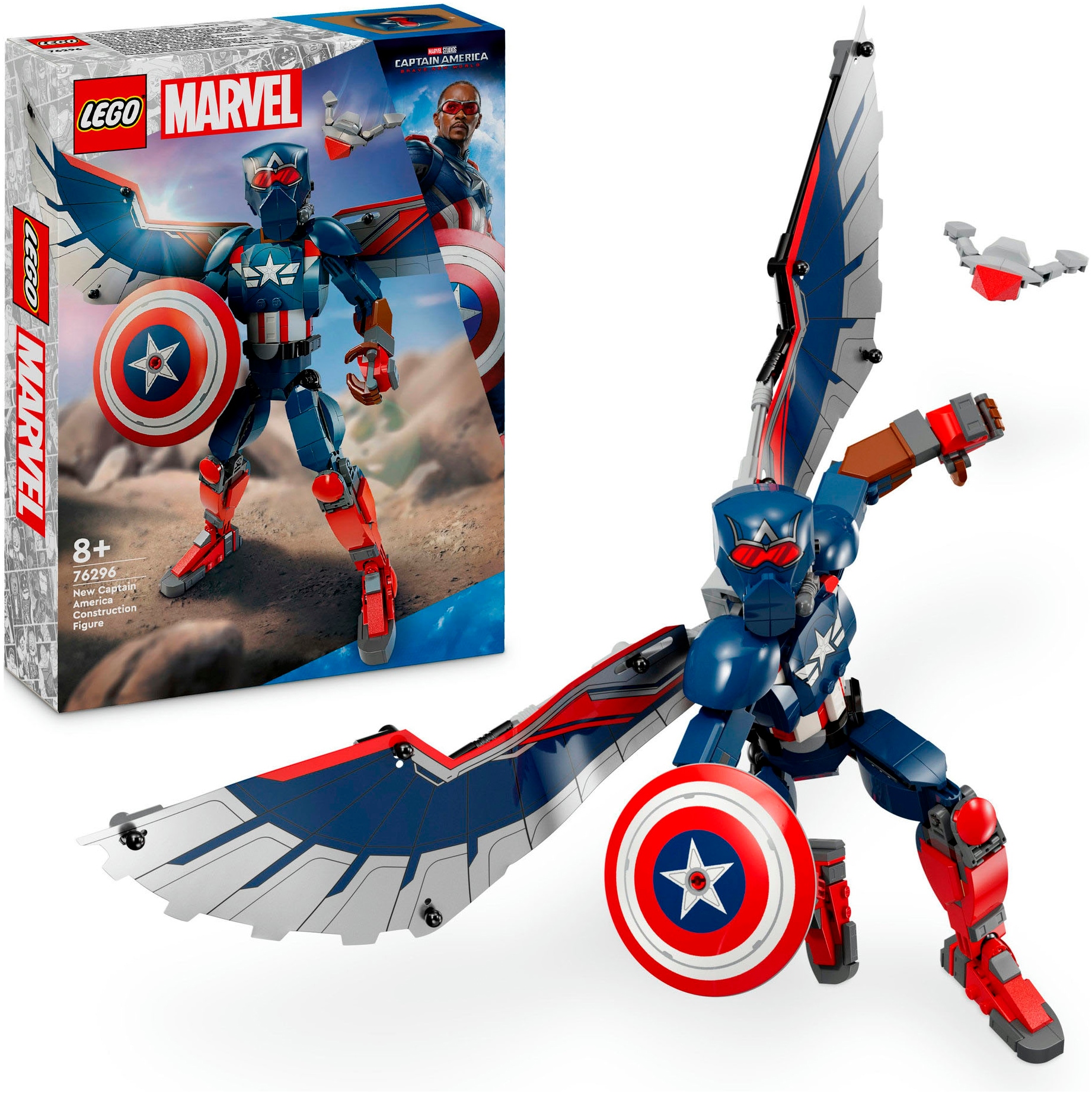 Konstruktionsspielsteine »New Captain America Baufigur (76296), LEGO Super Heroes«,...