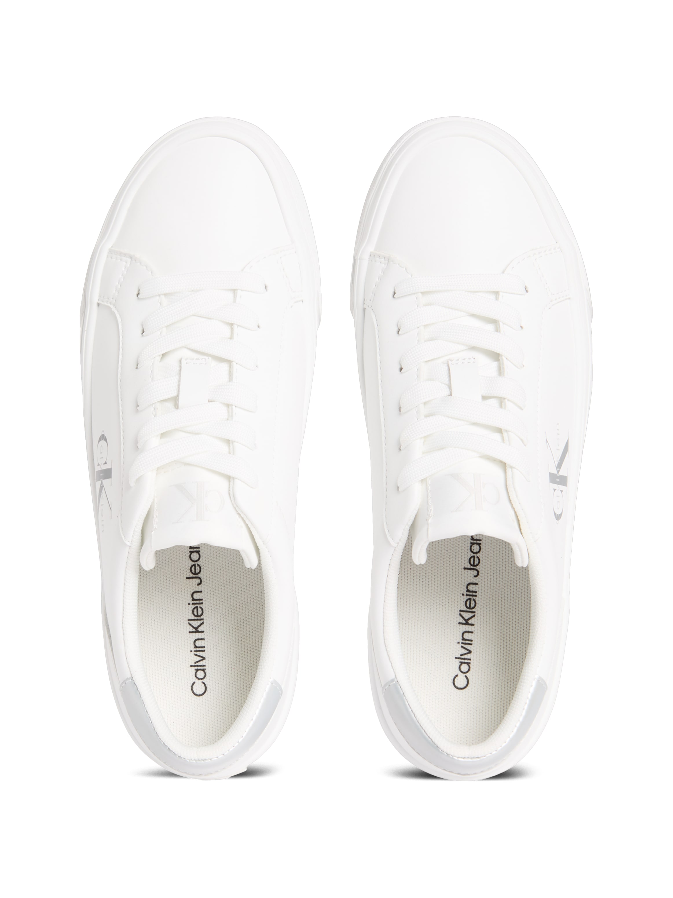 Calvin Klein Jeans Plateausneaker »VULC FLATF LTH SILVER LOGO TAG«, Halbschuh, Schnürschuh, Freizeitsneaker mit Logo