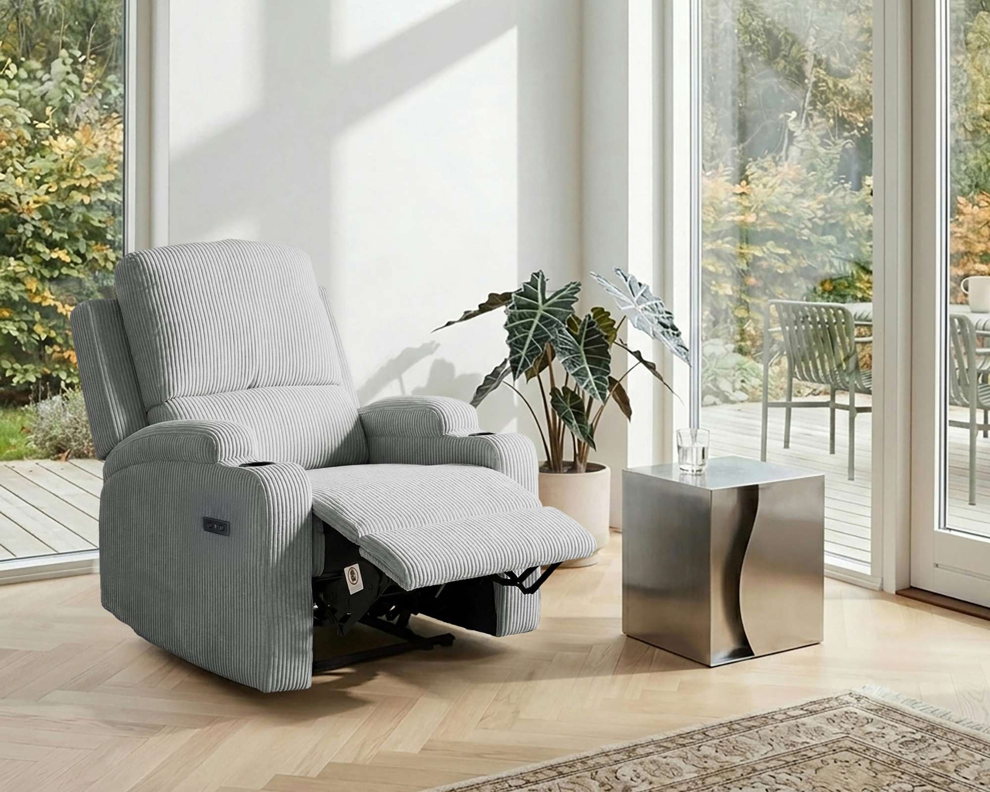 OTTO home "NAPORI Cord, Kinosessel, Multimedia-Sessel" TV-Sessel mit manueller u elektrischer Relaxfunktion u. Getränkehalter