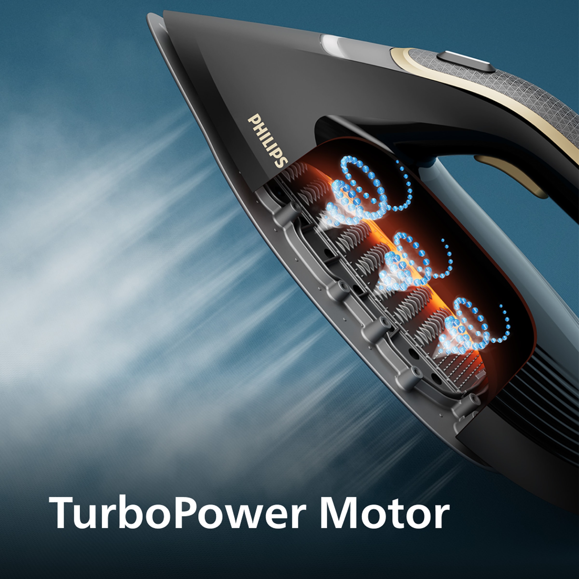 Philips Dampfbügelstation »PerfectCare 7000 Series PSG7300/80, Schwarz/Gold«, 2.850 Watt, OptimalTemp & TurboPower-Dampfmotor, 650 gr Dampfstoß