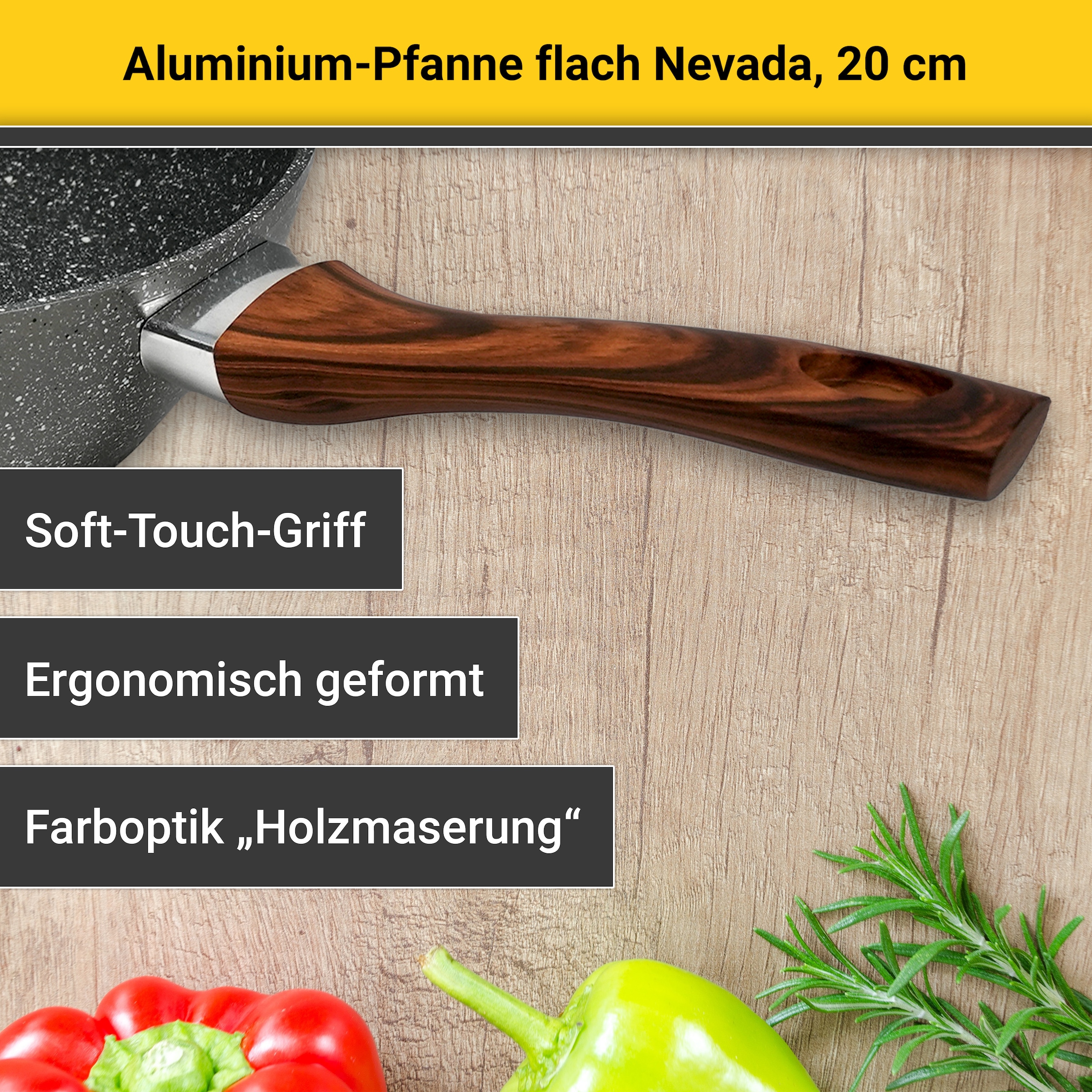Krüger Bratpfanne »Nevada« Aluminium 1 Stk. tlg. für Induktions-Kochfelder geeignet