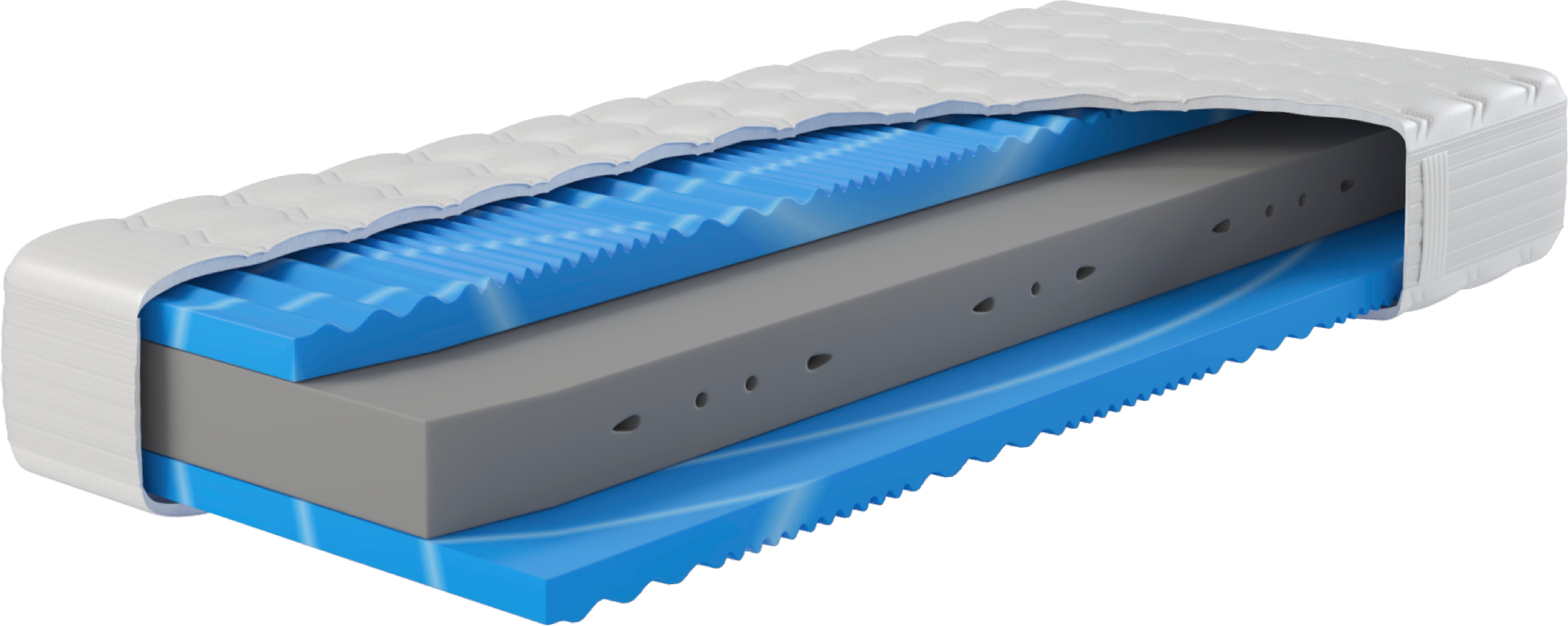 Kaltschaummatratze, B:80cm H:25cm L:200cm, weiß, HN8 SCHLAFSYSTEME, Bezug (oben): 65% Polyester, 34% Viskose, 1% Elasthan. Bezug (unten): 65%