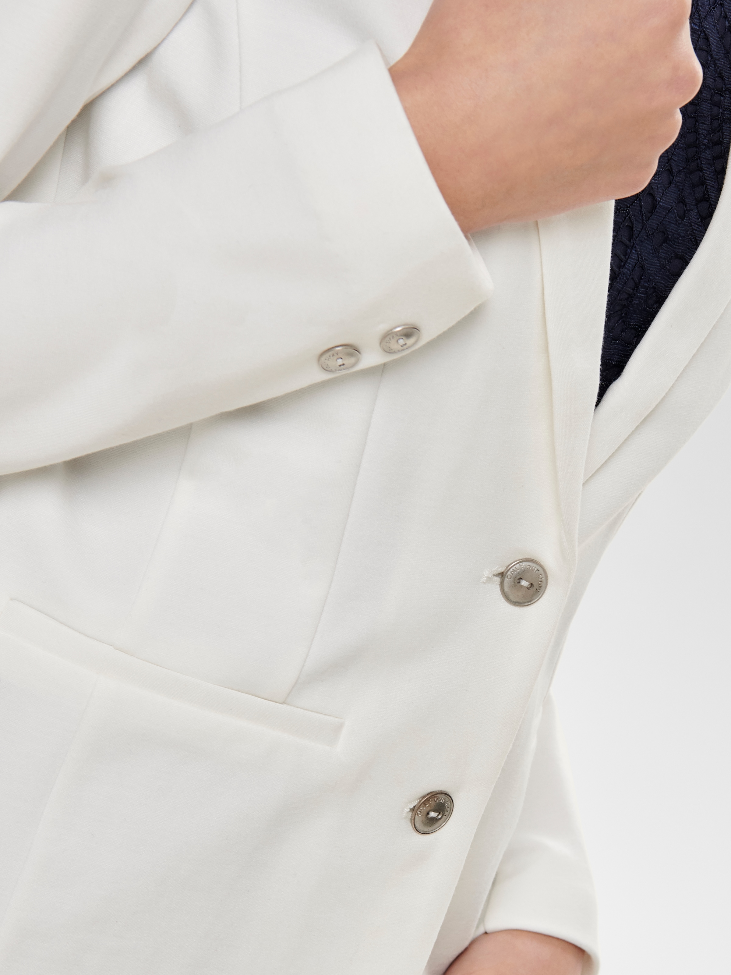 ONLY Jerseyblazer »ONLPOPTRASH – 2-Knopf Blazer mit taillierter Silhouette« regular fit, Milano Rib, Materialmix, Reverskragen, unifarben